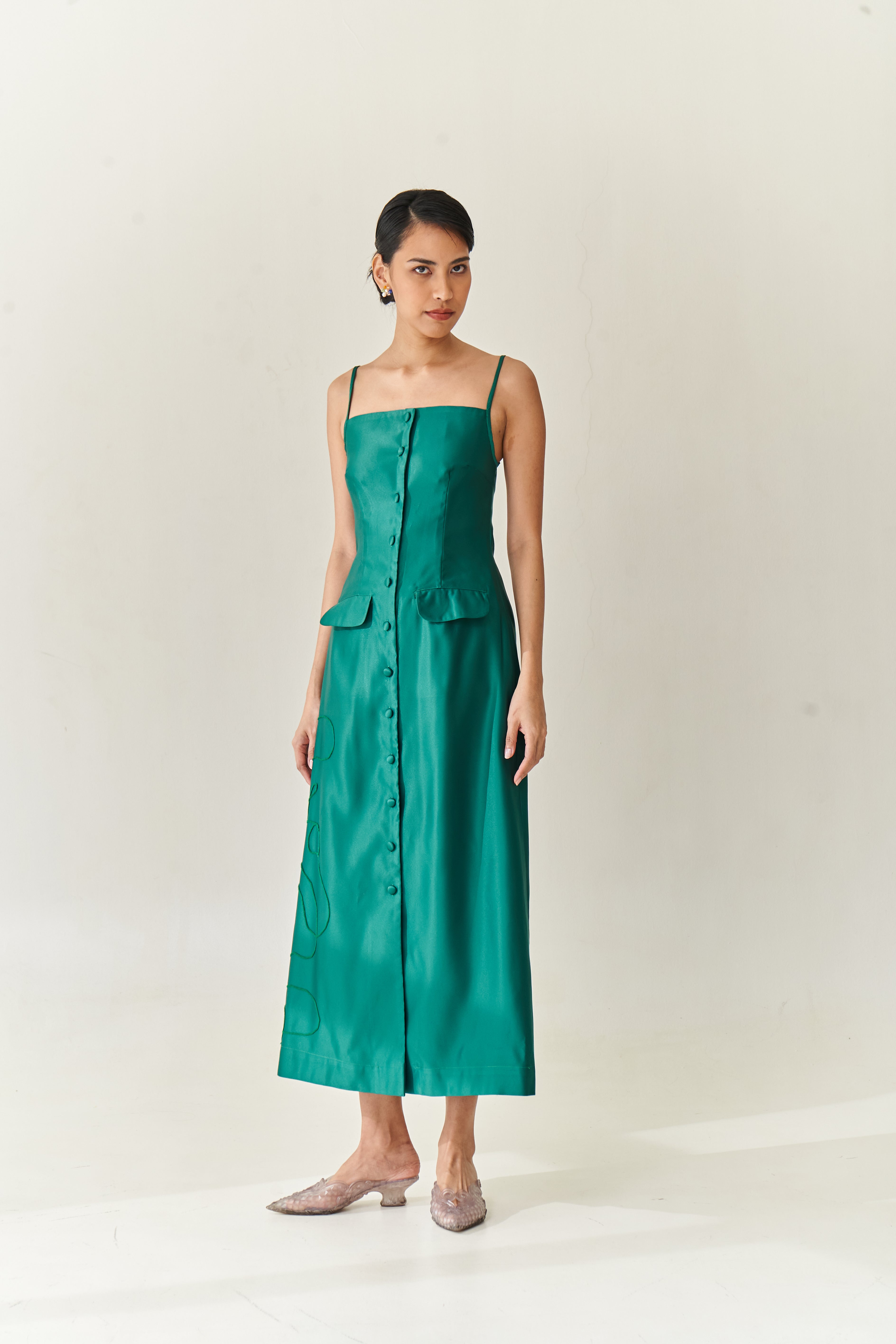 Green Dress and Pants Set