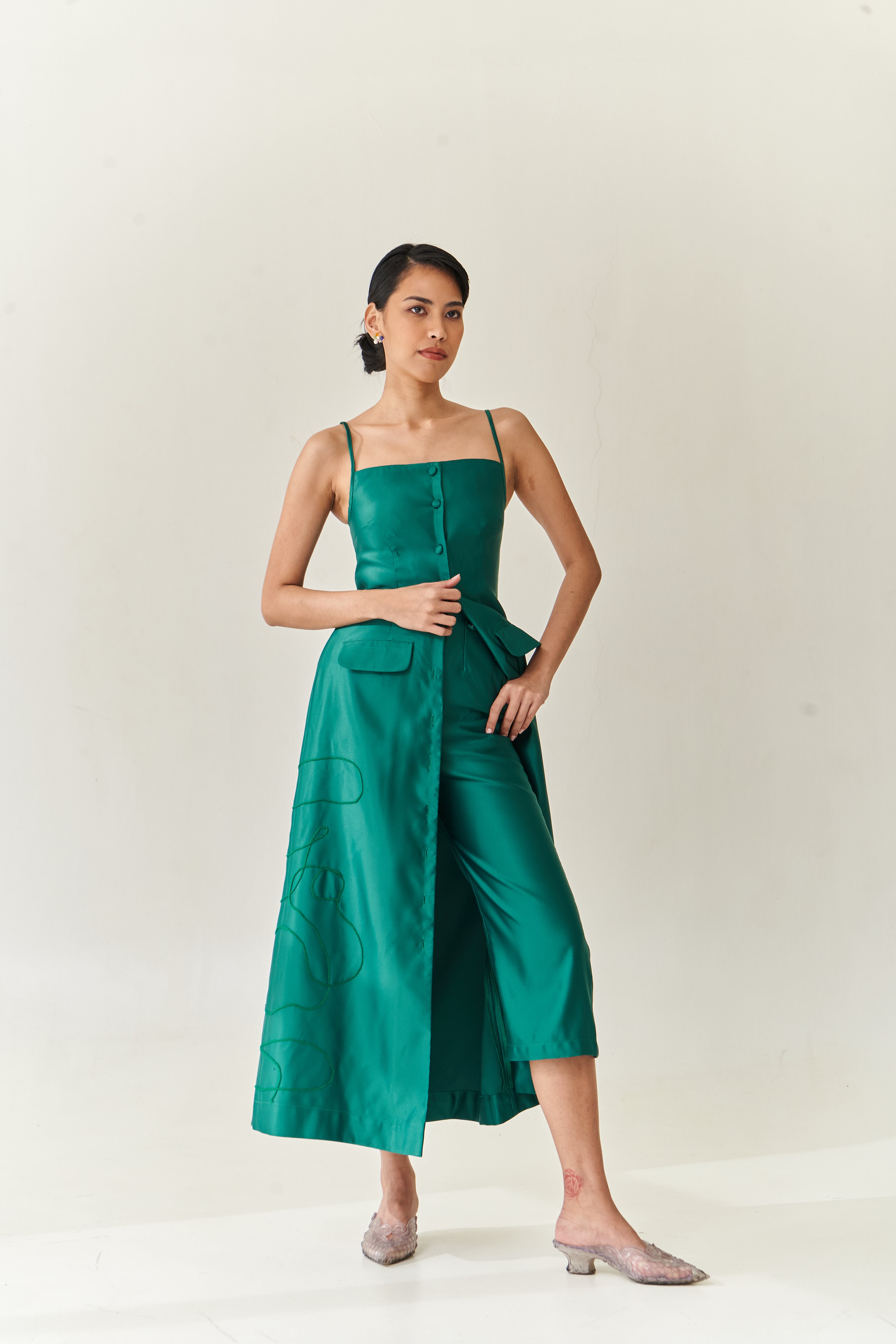 Green Dress and Pants Set