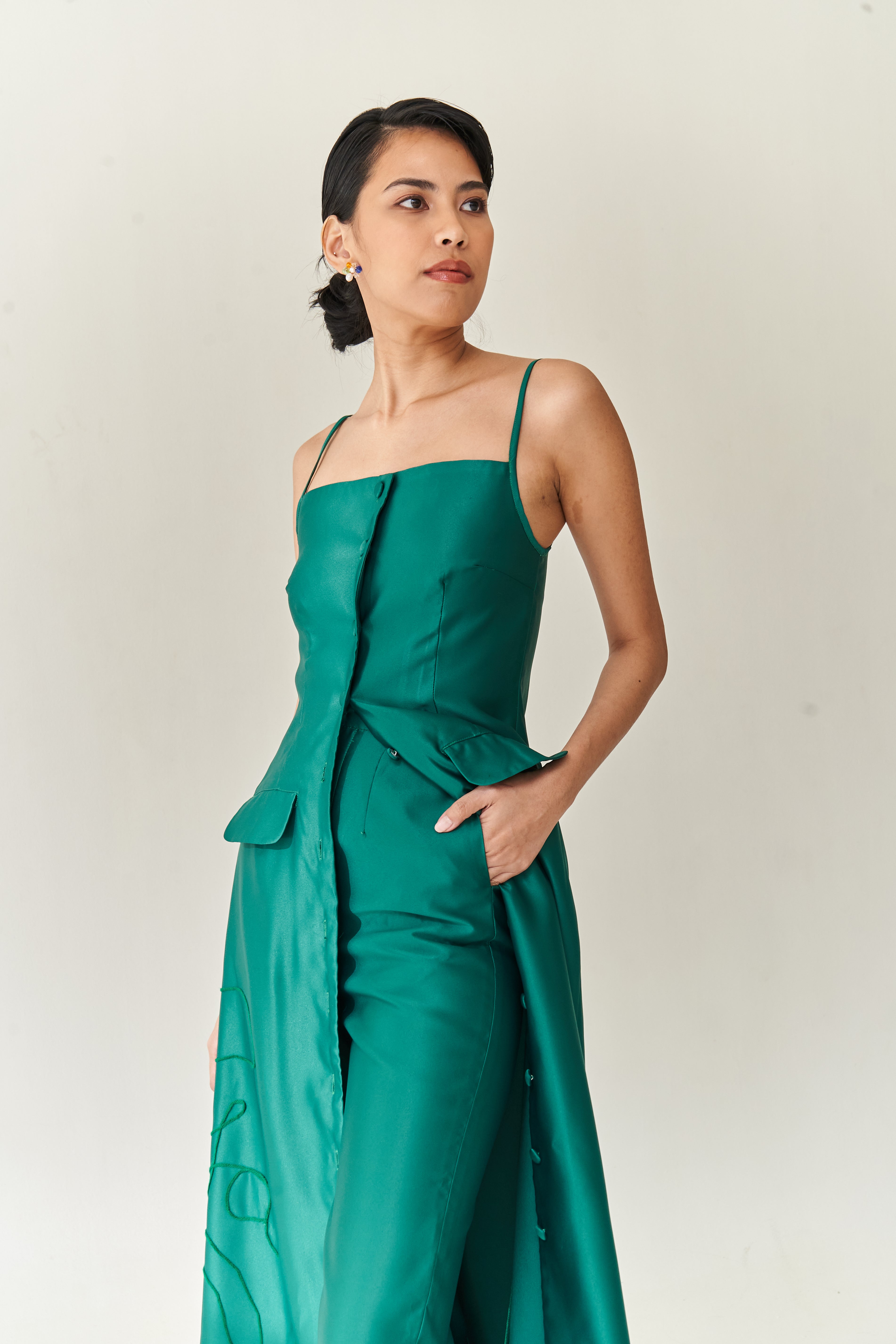 Green Dress and Pants Set