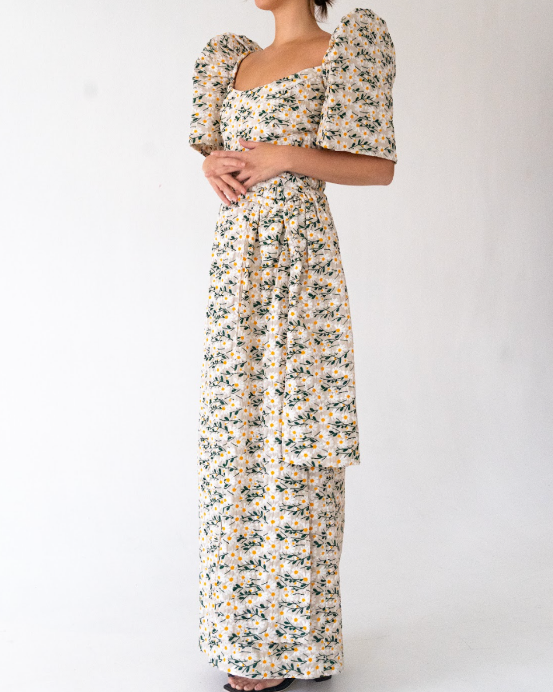 White Floral Filipiniana
