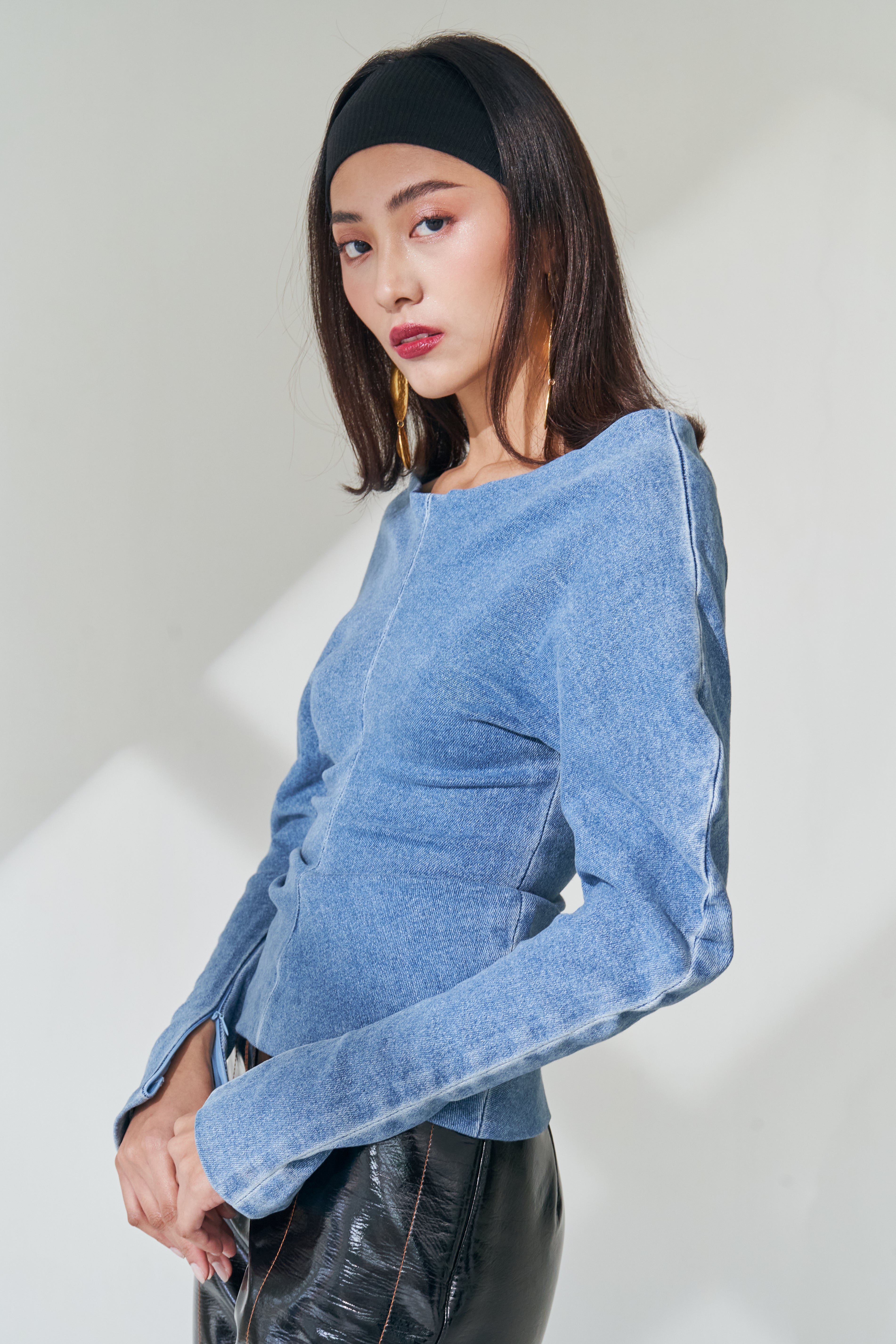 Off Shoulder Denim Top
