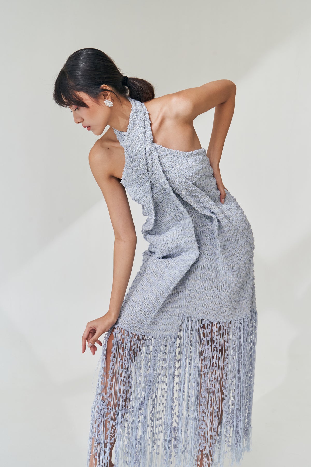 sachin and babi light blue dress Maya Navy Floral Jacquard Halter Neck Maxi Dress – Maya Deluxe