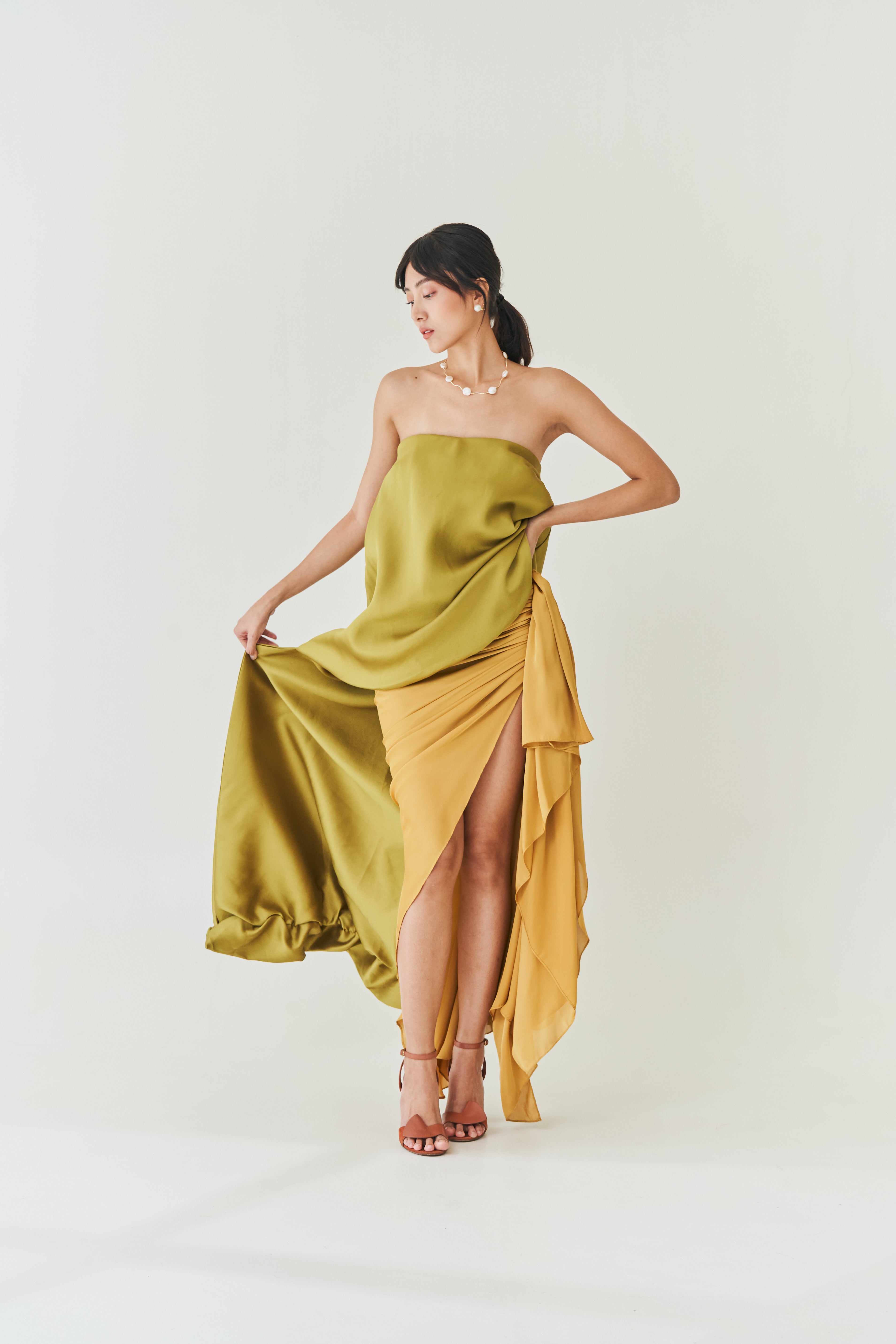 Chartreuse Bubble Mullet Dress