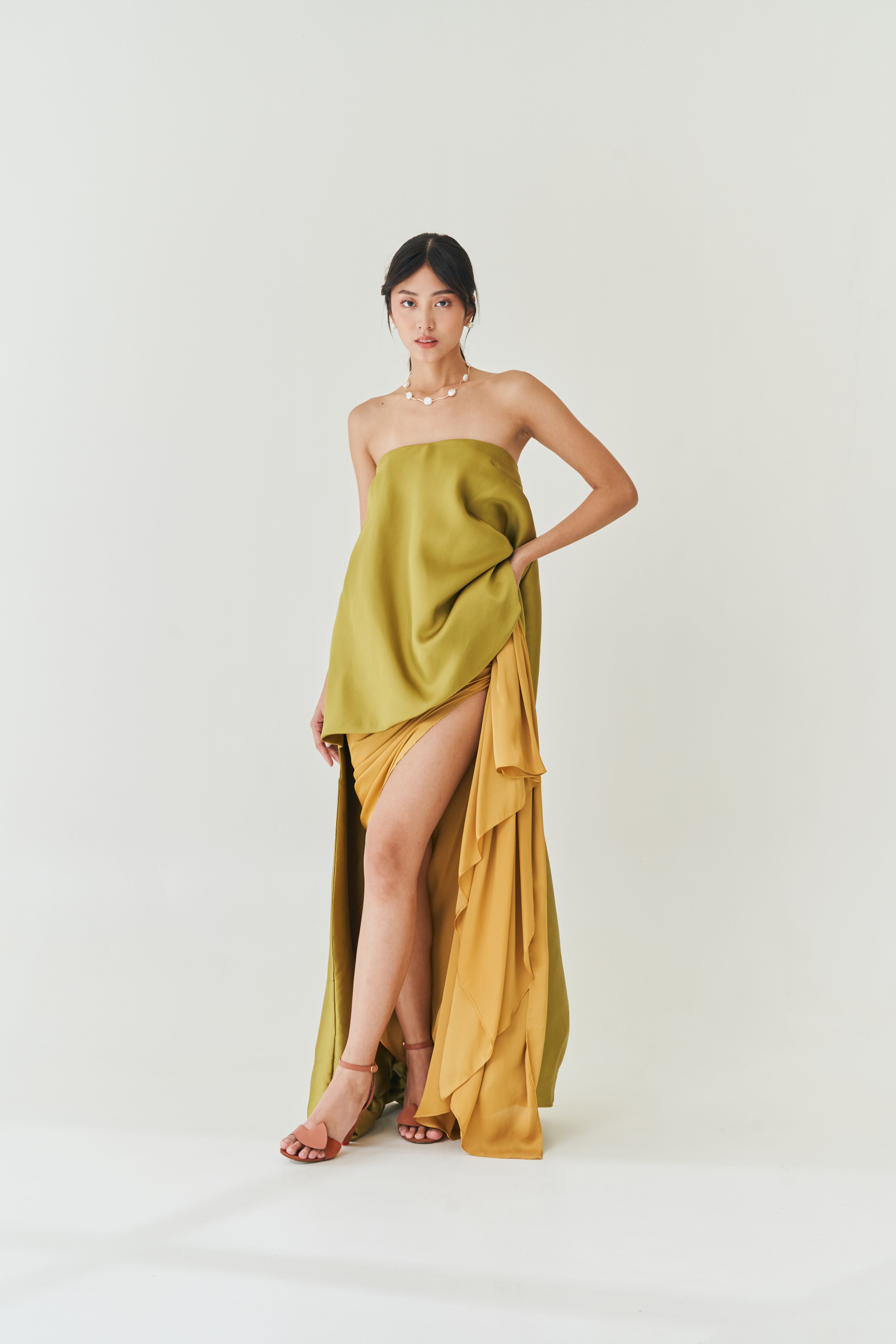 Chartreuse Bubble Mullet Dress