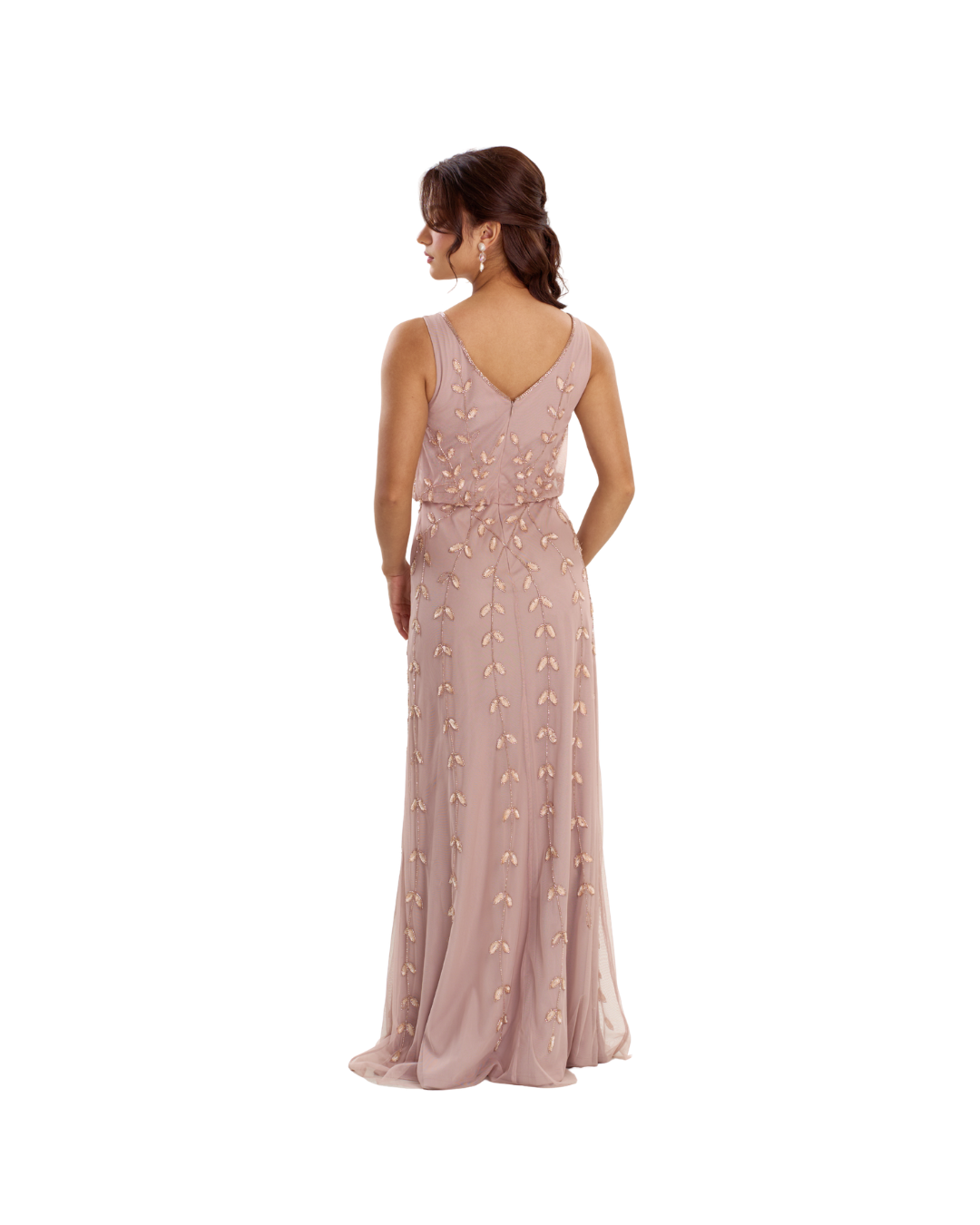 Blush Floral Beaded Dress
