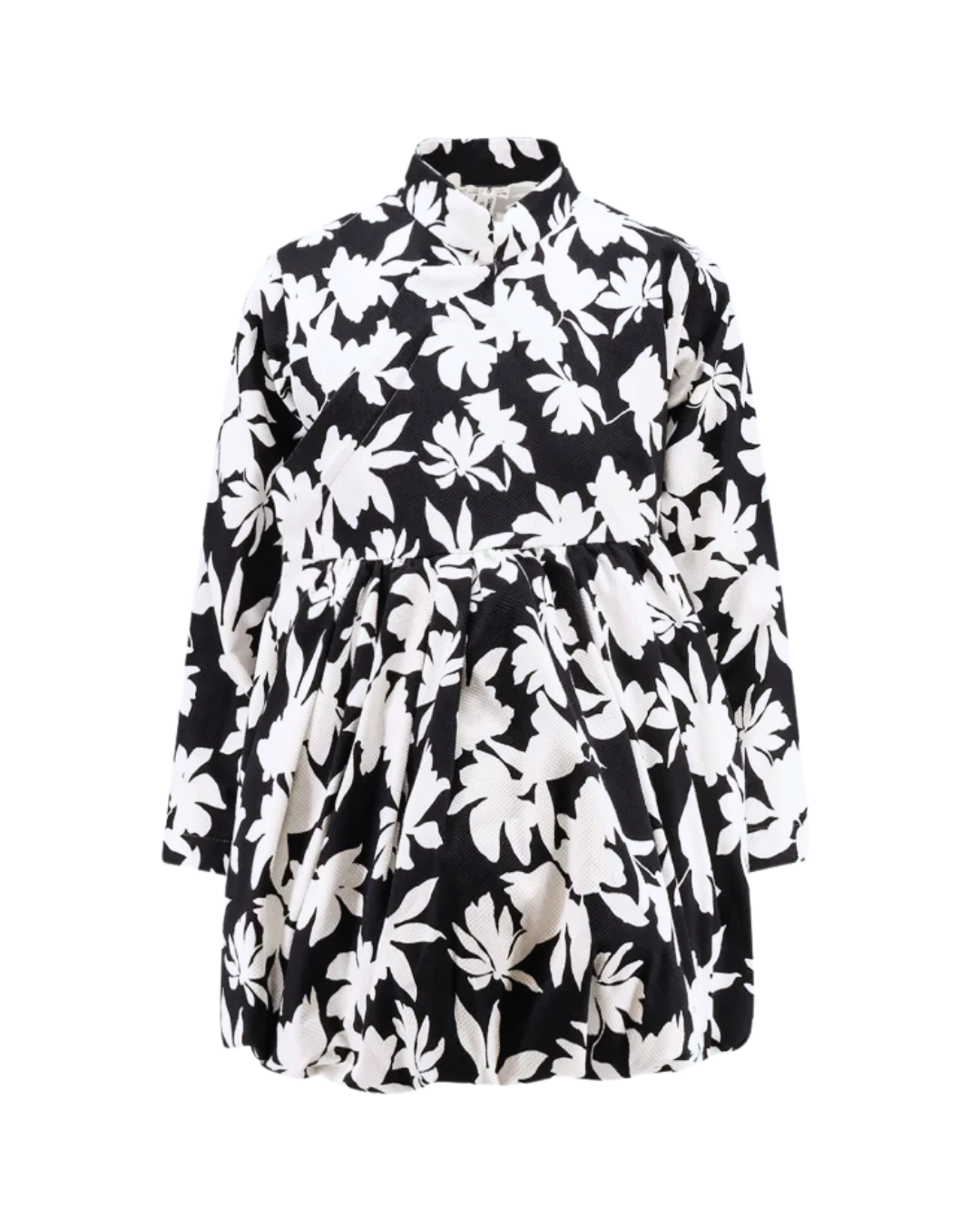 Black and White Leaf Print Jacket and Skirt Set
