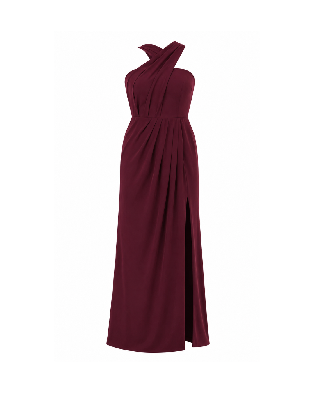 Burgundy One Shoulder Dress
