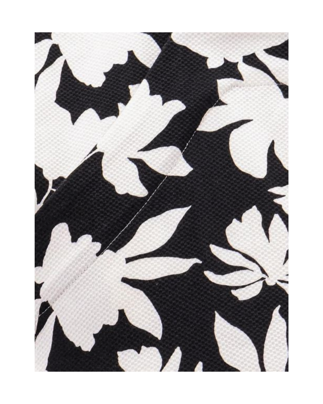 Black and White Leaf Print Jacket and Skirt Set