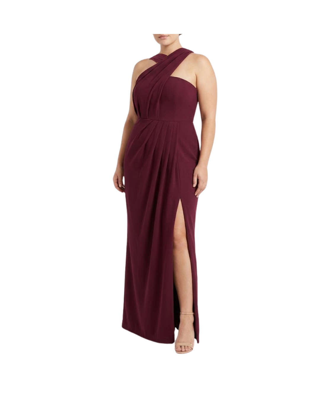 Burgundy One Shoulder Dress