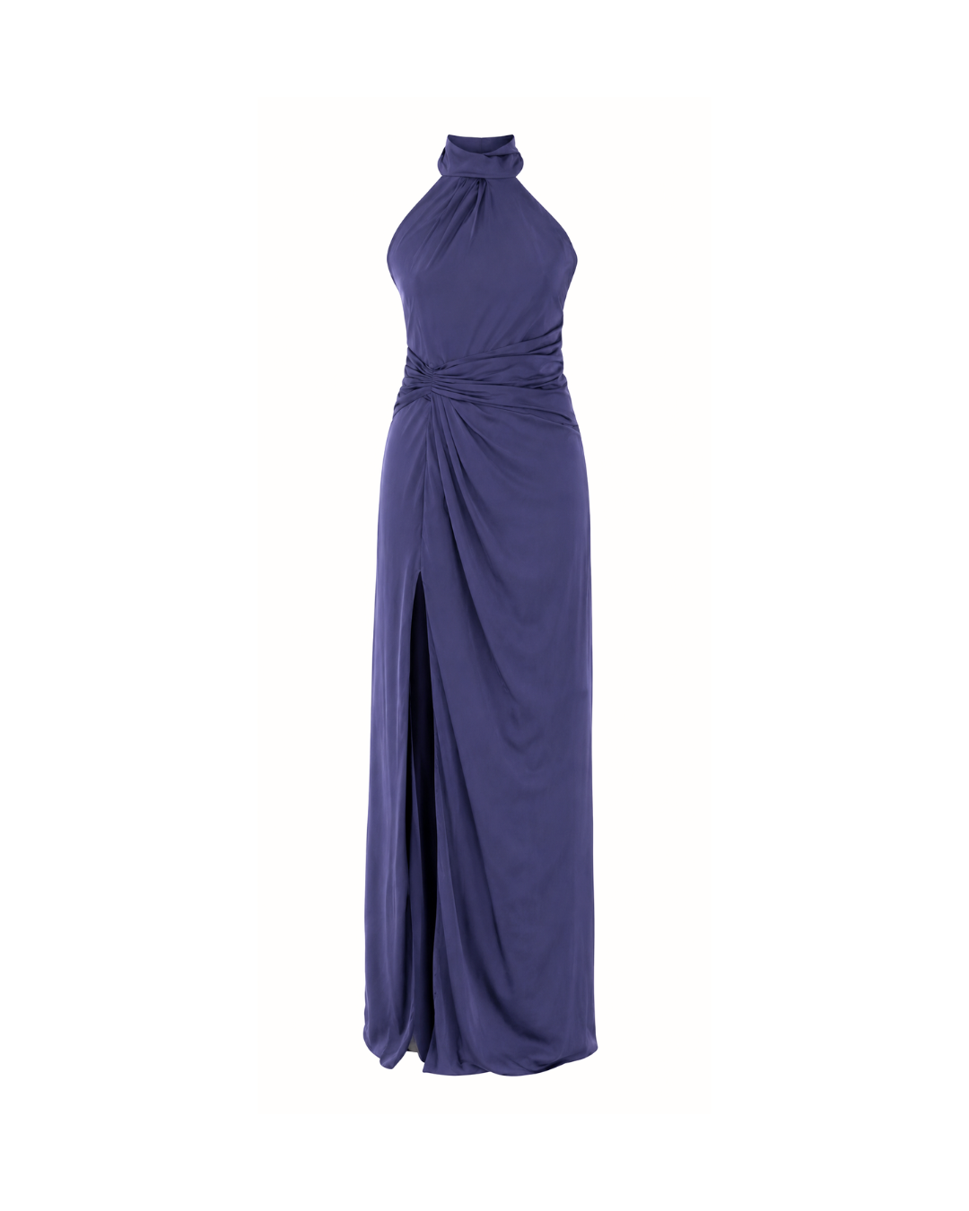 Deep Purple Backless Halterneck Dress