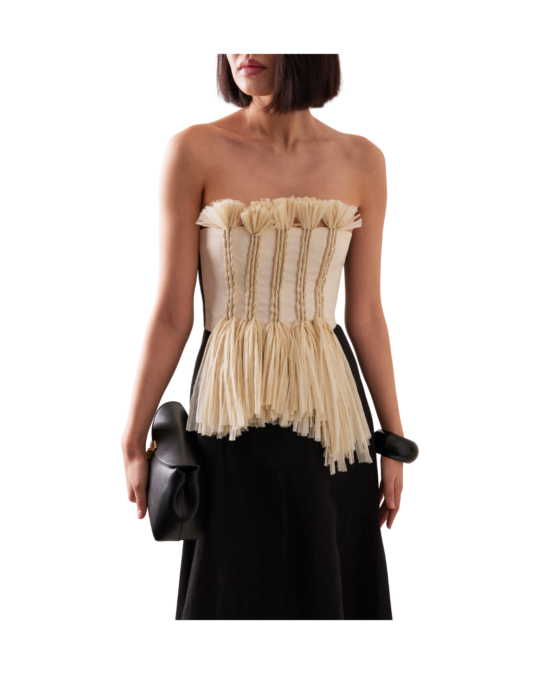 Embroidered Raffia Linen Midi Dress