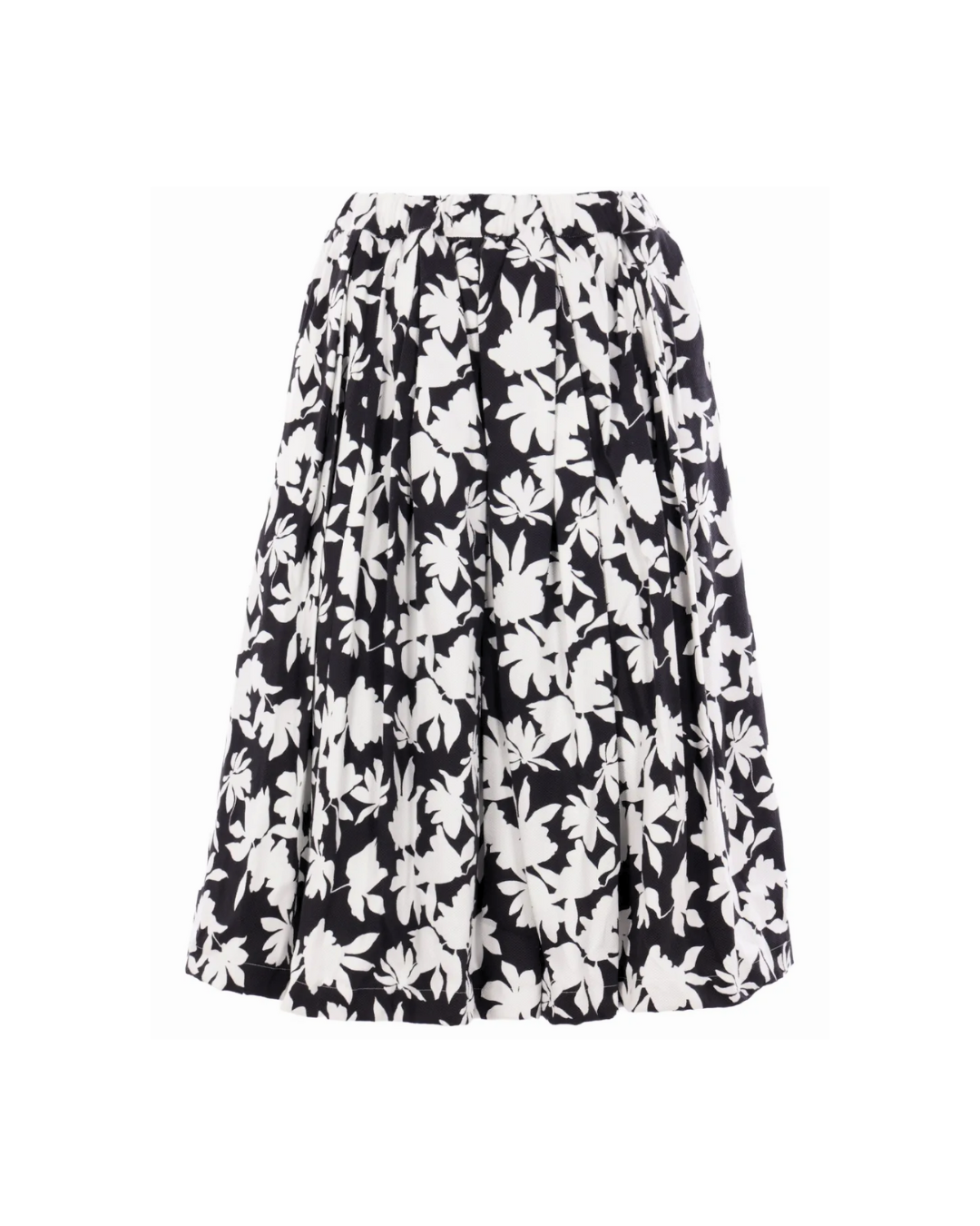 Black and White Leaf Print Jacket and Skirt Set