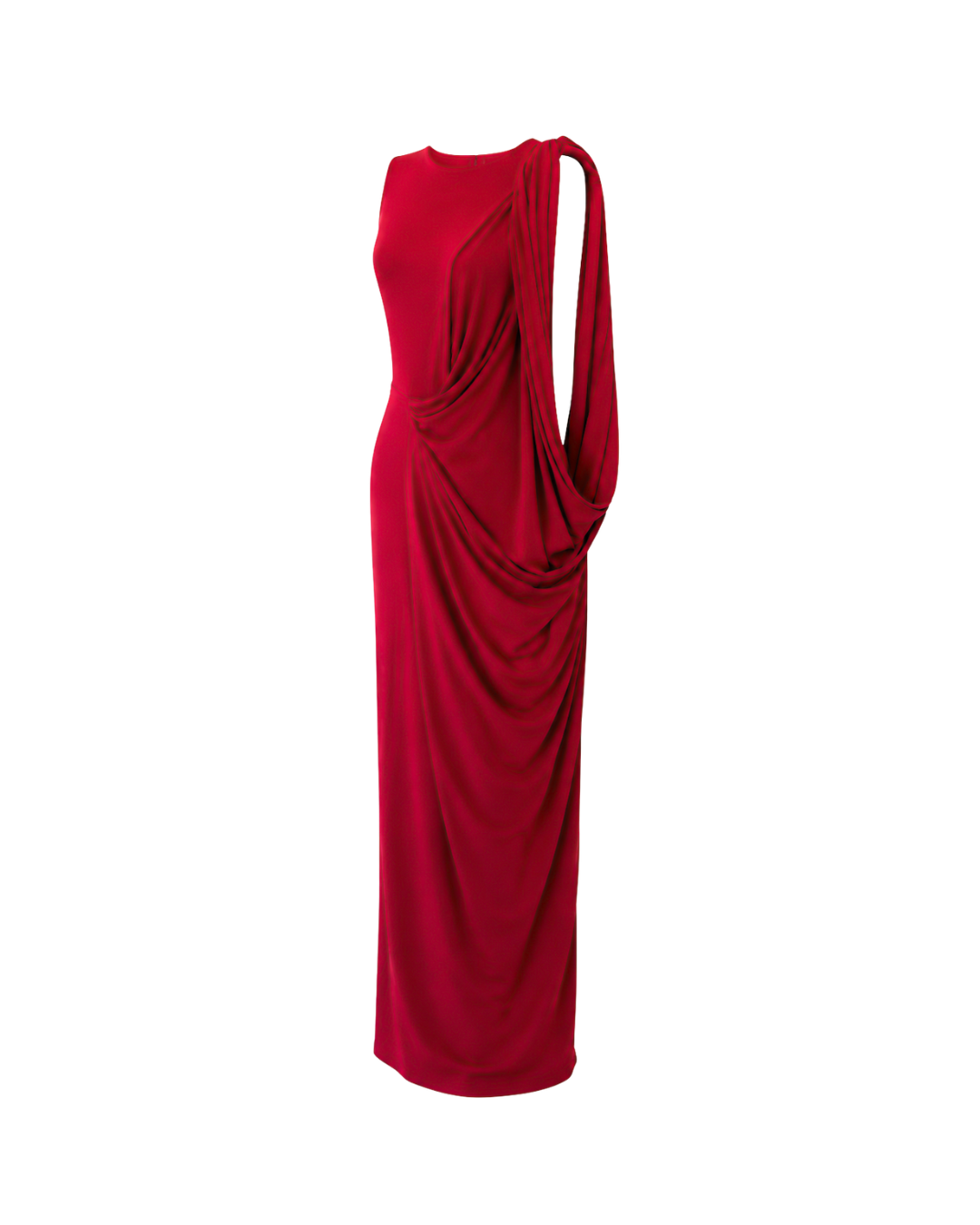 Red Draped Dress