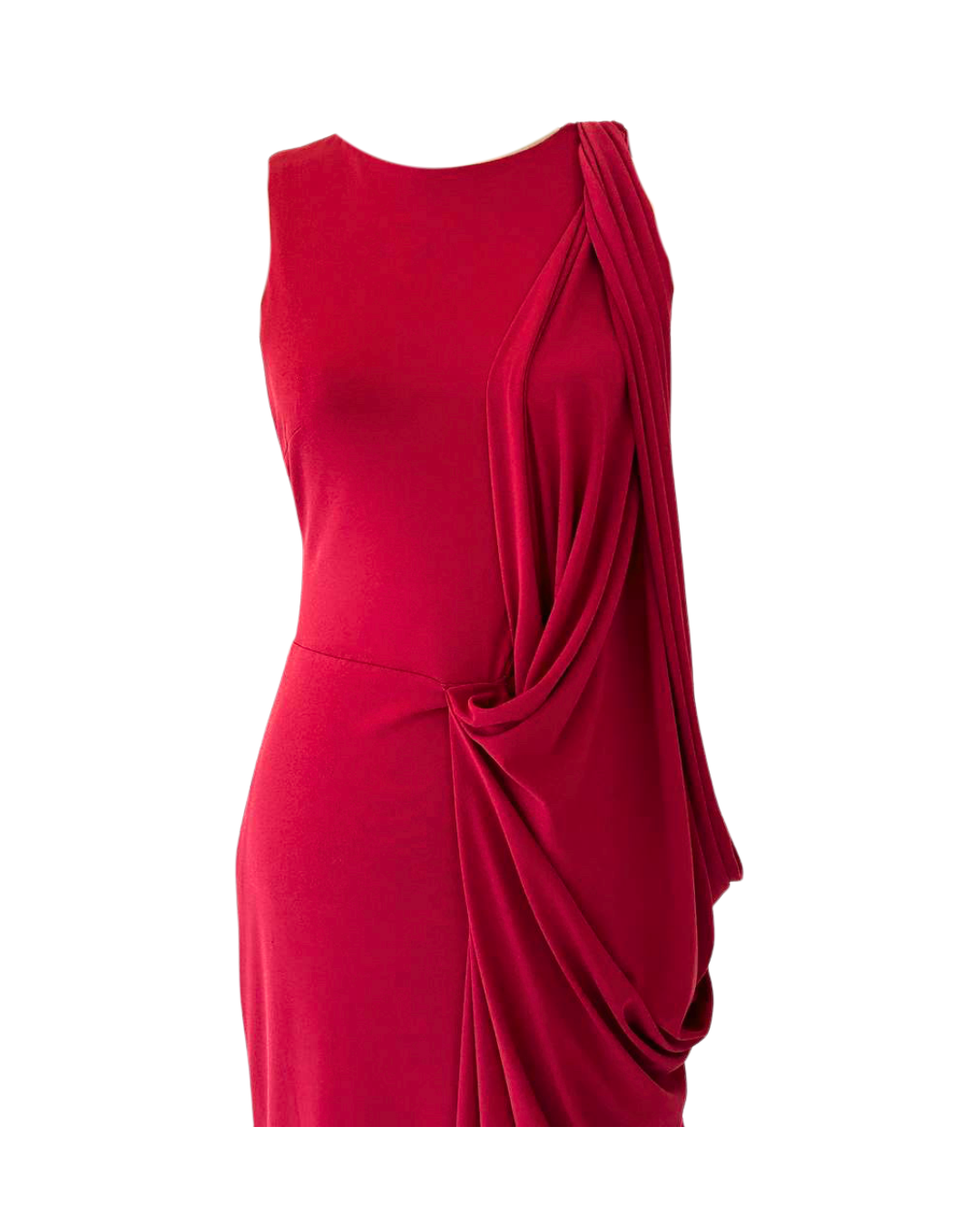 Red Draped Dress