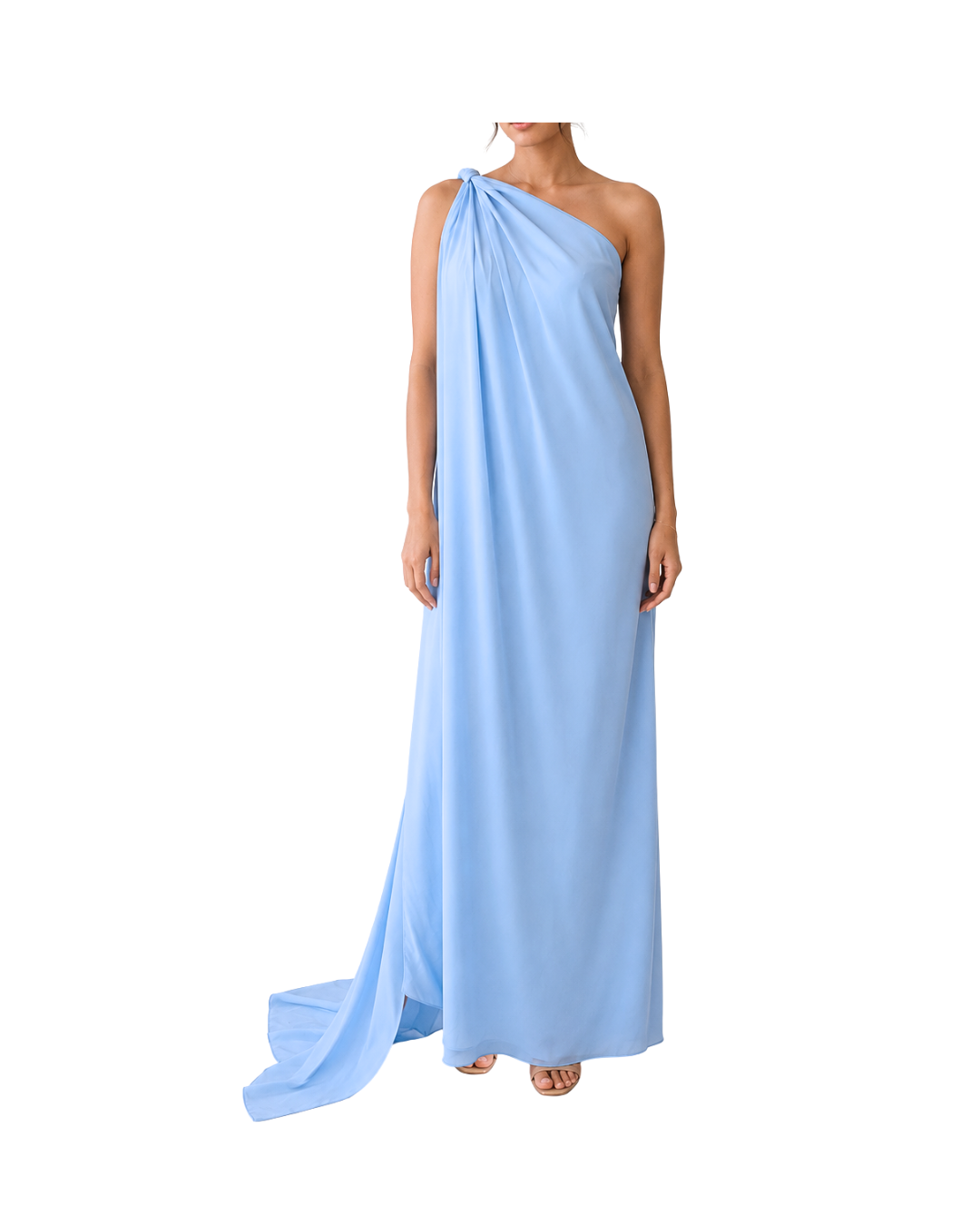 Powder Blue One Shoulder Dress