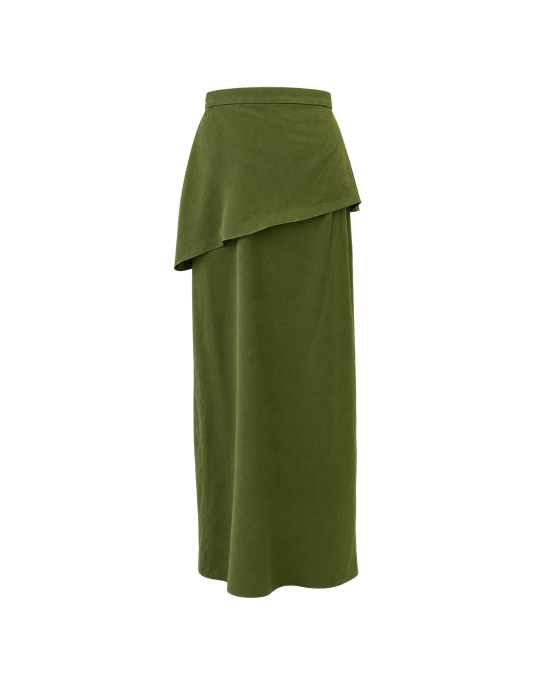 Olive Asymmetrical Maxi Skirt