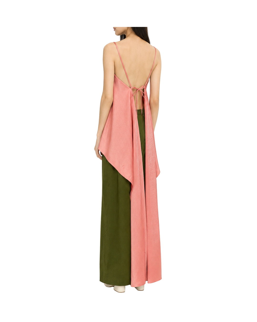 Olive Asymmetrical Maxi Skirt