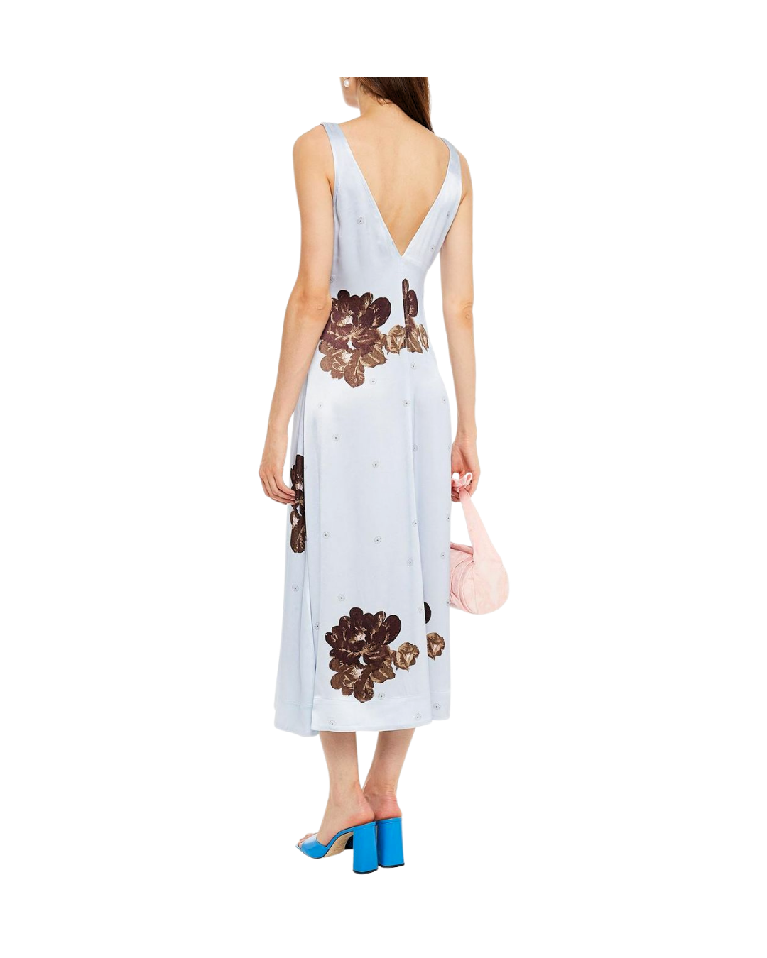 Heavy Satin Dress in Powder Blue