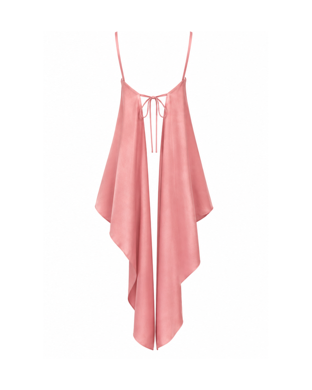 Pink Satin Tie Back Top