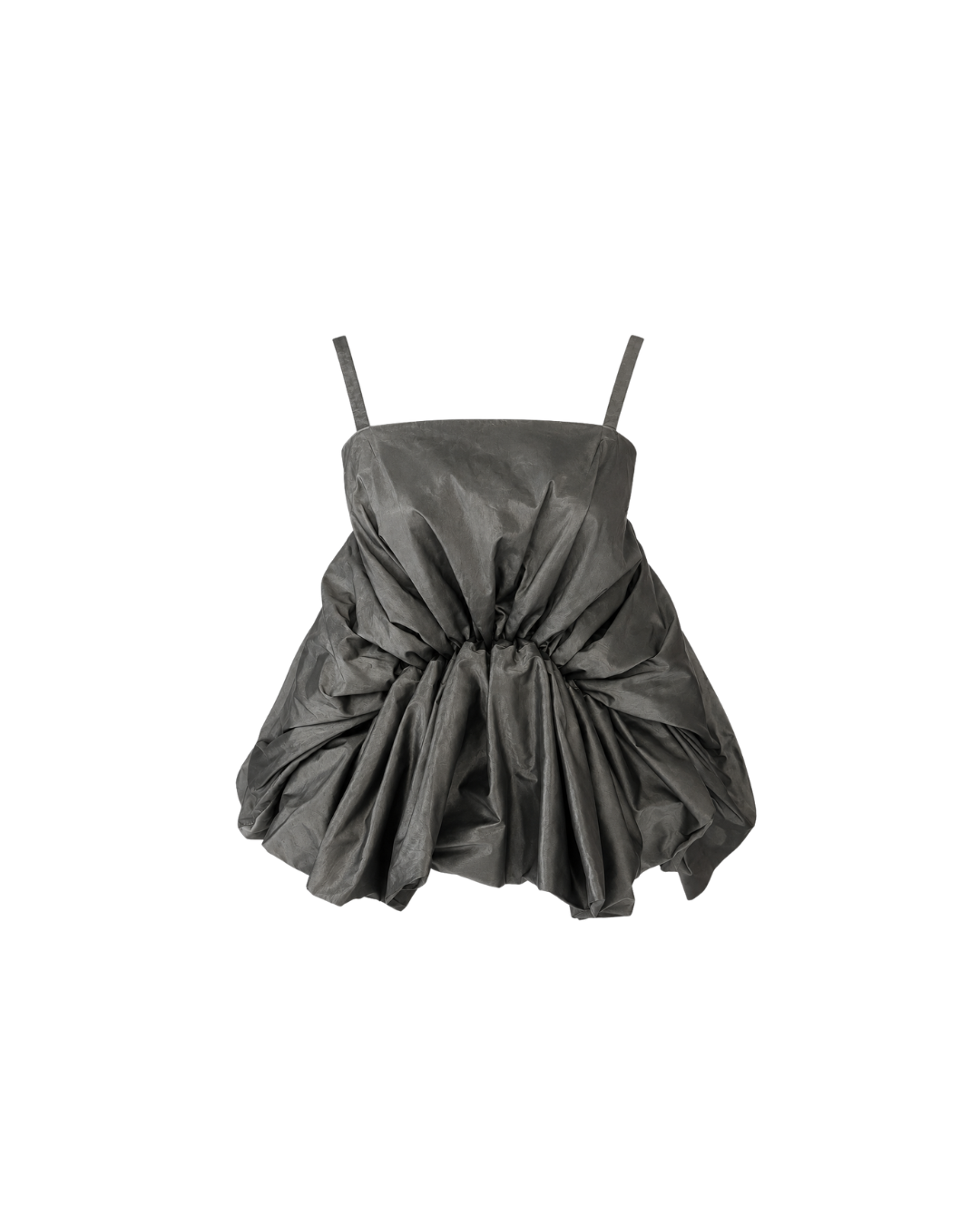 Sculptural Gunmetal Taffeta Set