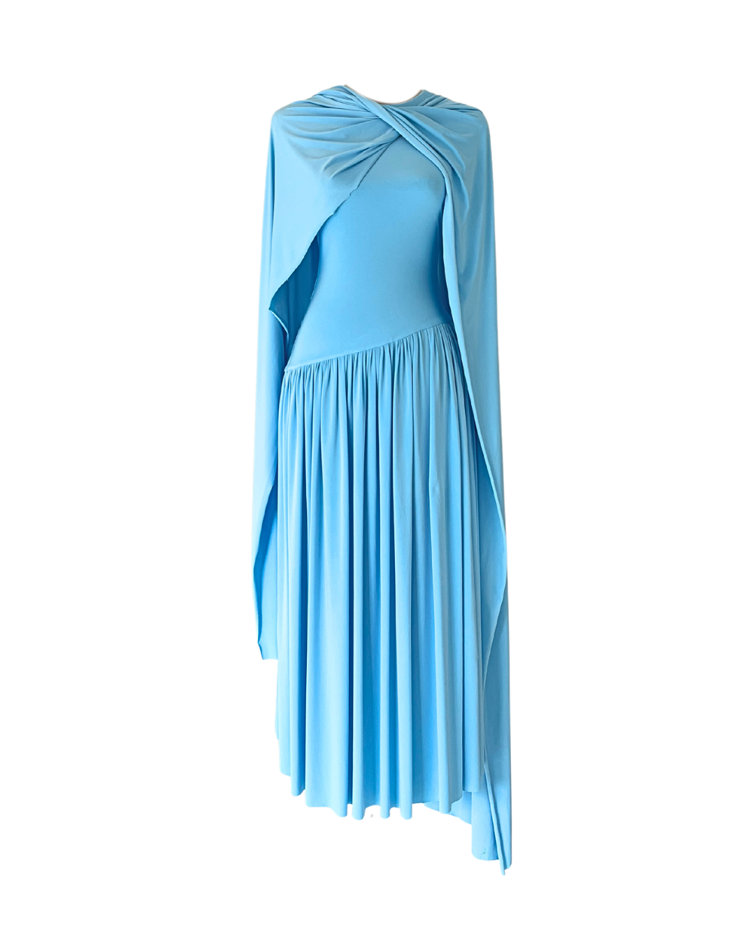 Blue Jersey Drop Waist Dress