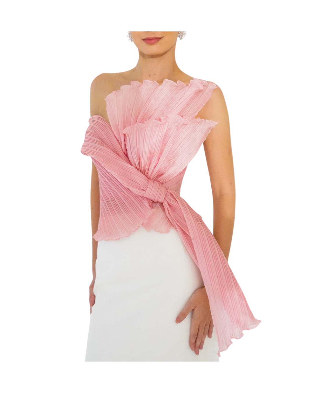 Pink Sculptural Tube Top