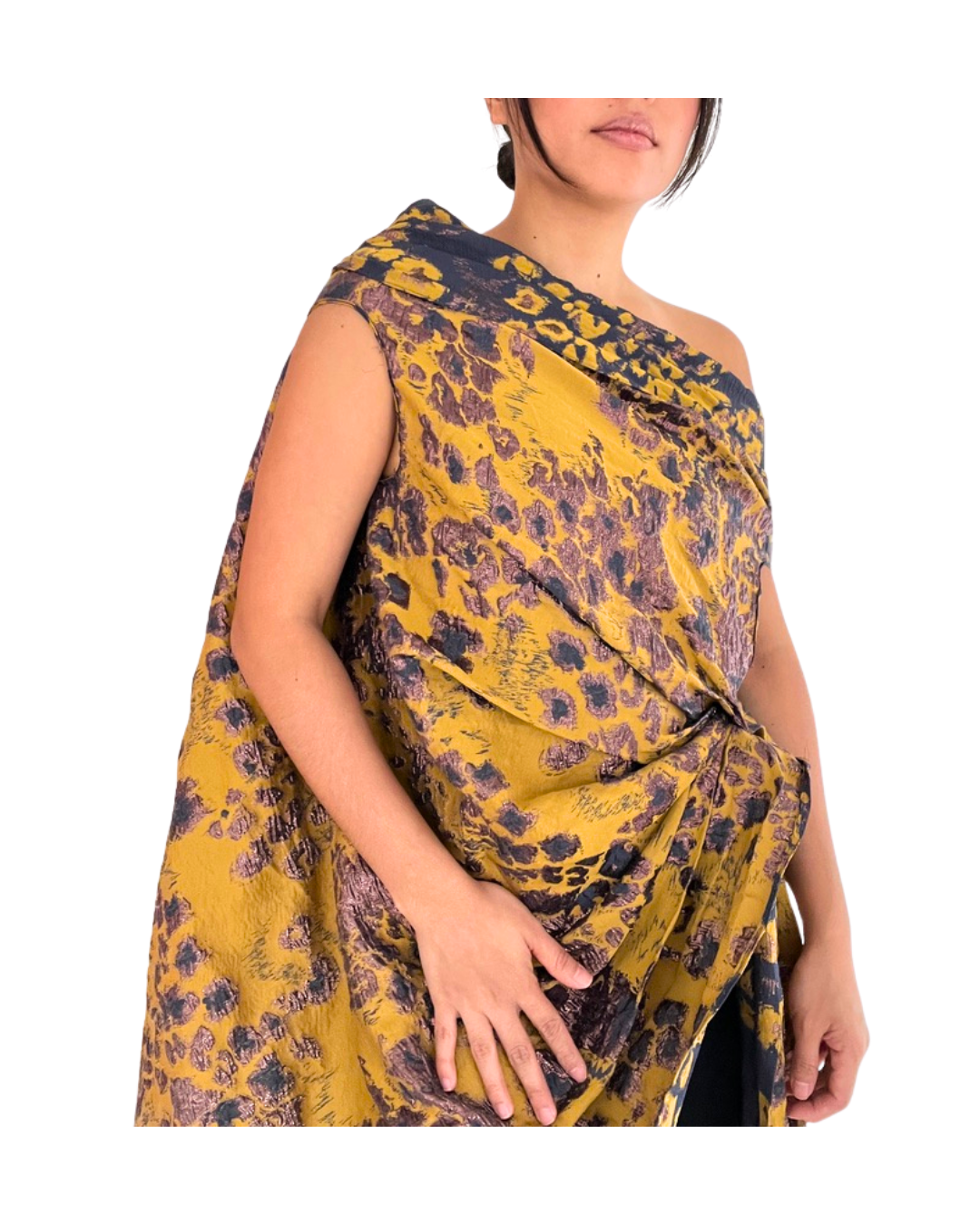 Yellow Printed Sculptural Top