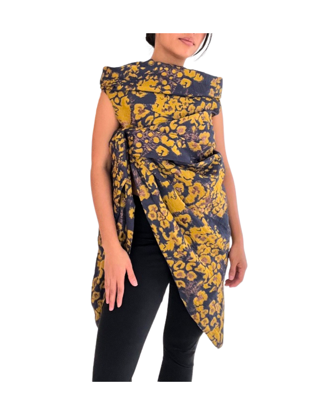 Yellow Printed Sculptural Top