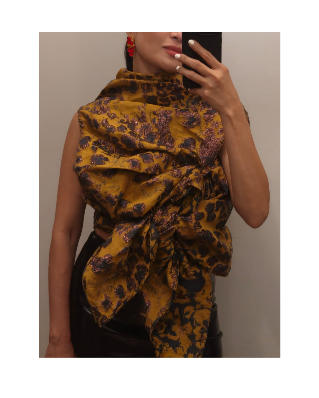 Yellow Printed Sculptural Top