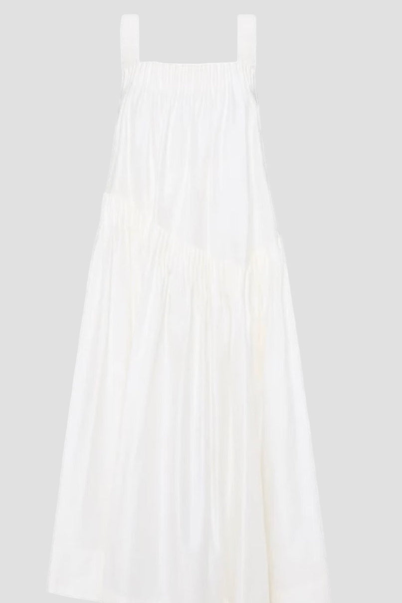 White Tired Tent Dress