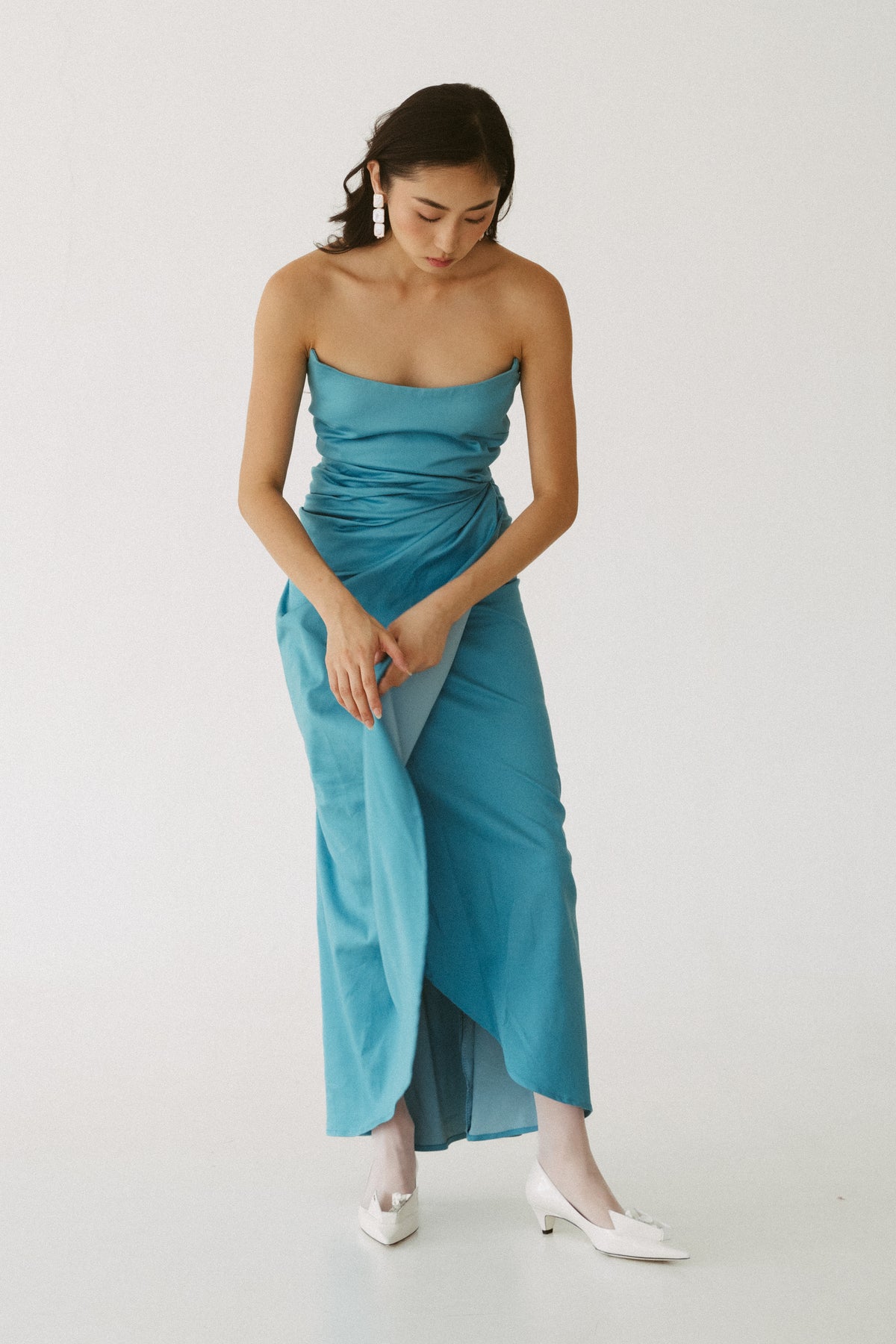 Aqua Blue Tube Dress – VESTIDO