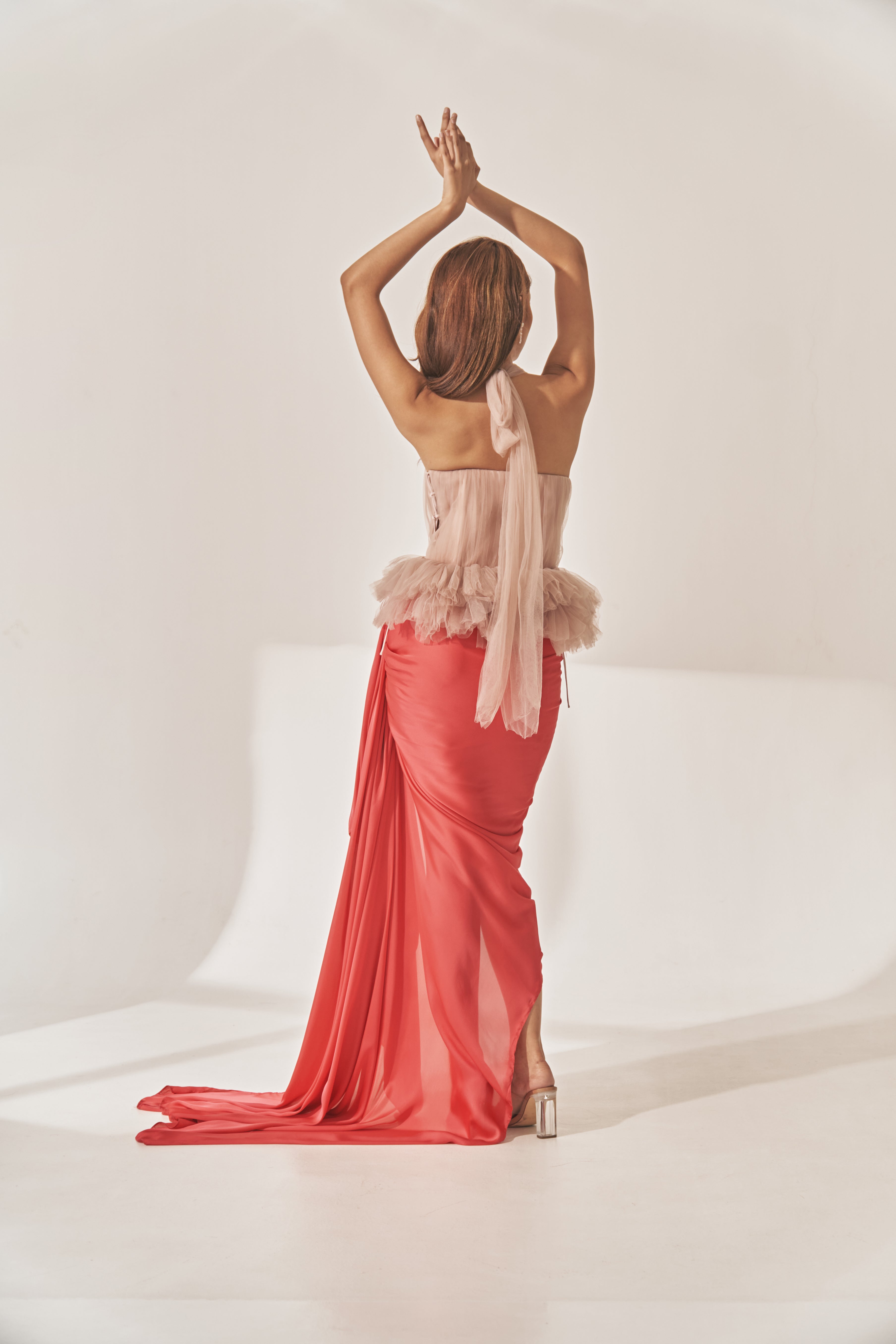 Blush Pink Halter Tulle Top