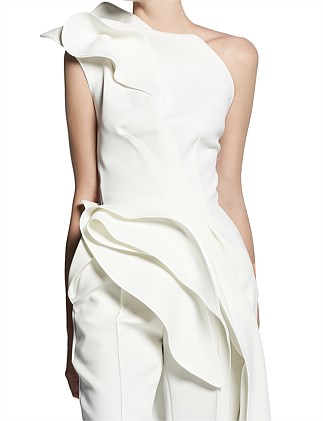 White One Shoulder Top and Skirt Set