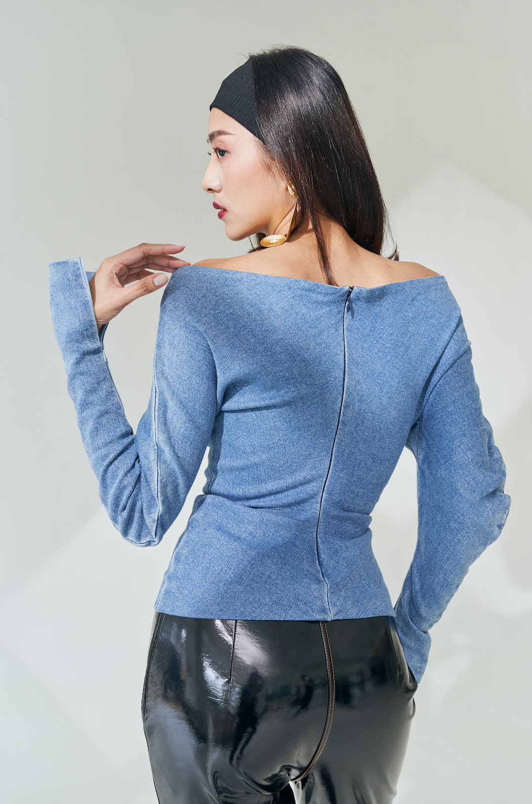 Off Shoulder Denim Top