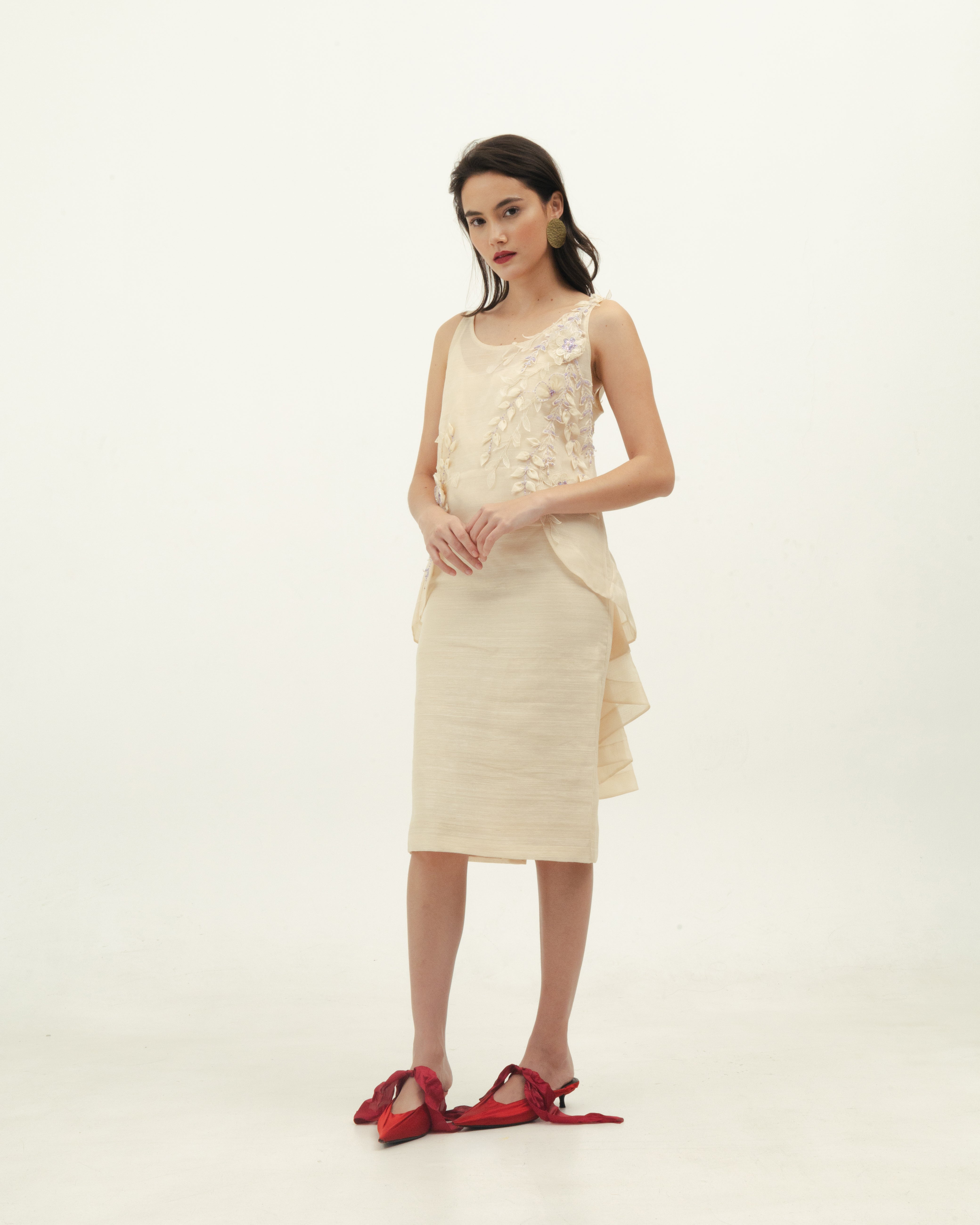 Piña Floral Beaded Top and Skirt