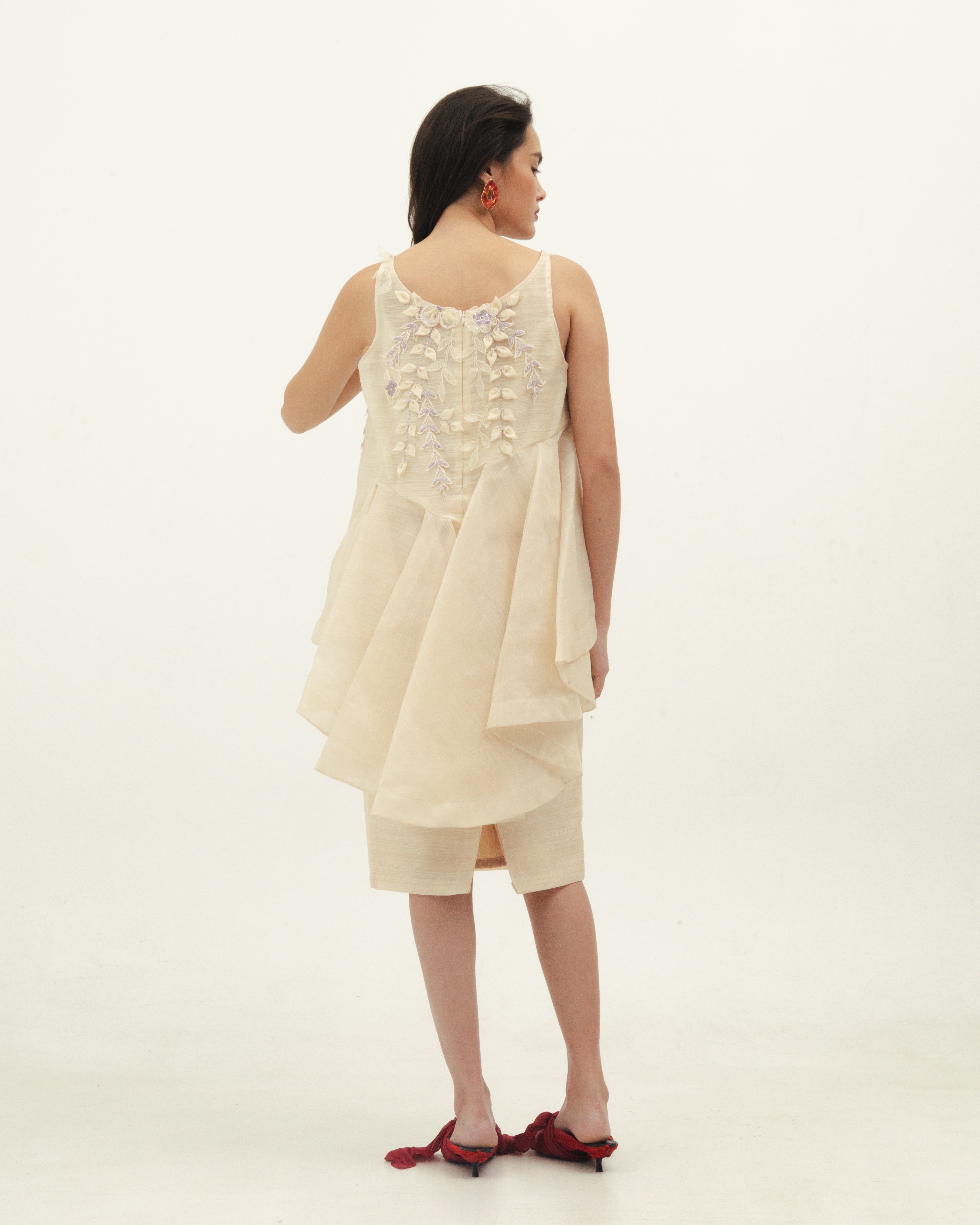 Piña Floral Beaded Top and Skirt