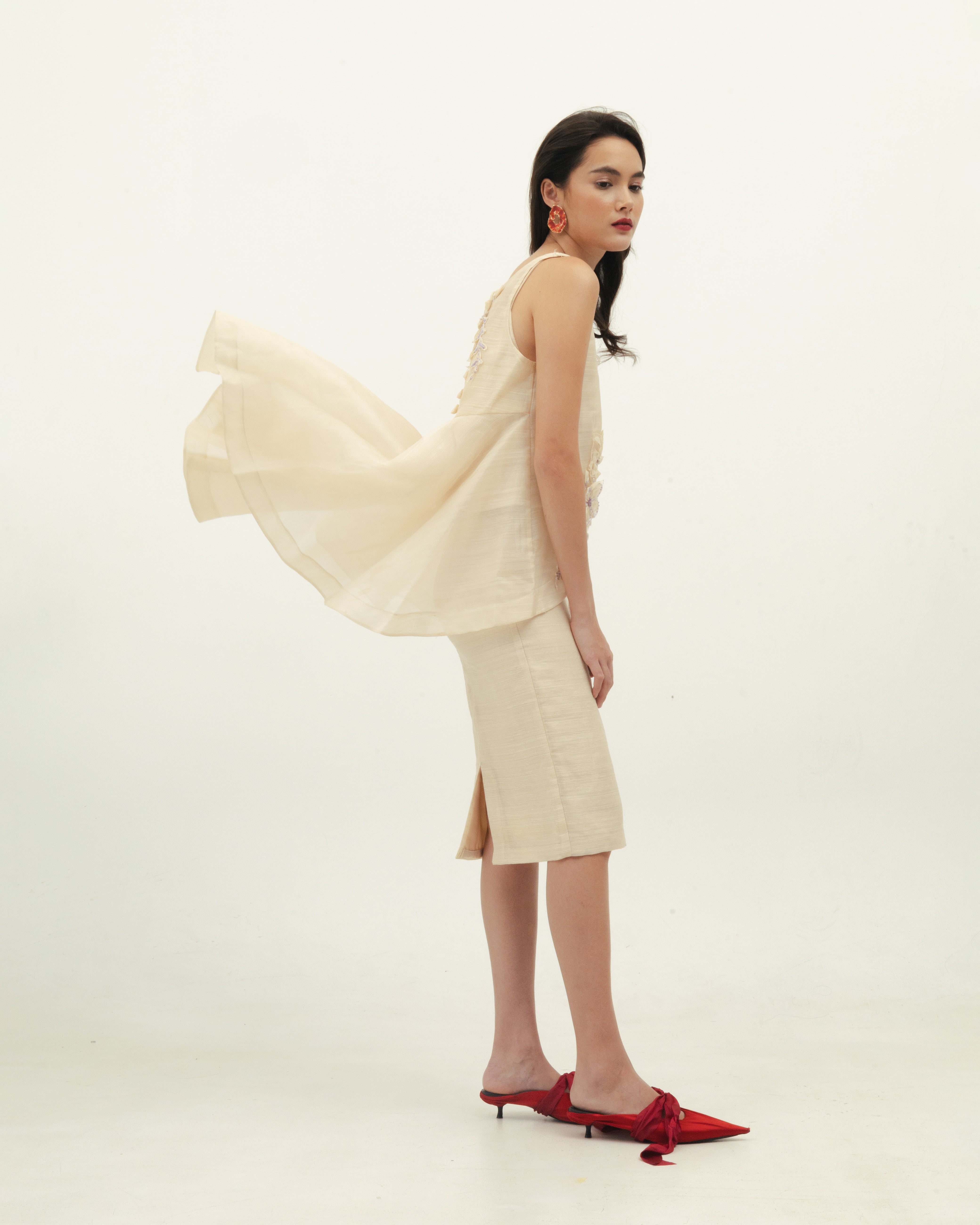 Piña Floral Beaded Top and Skirt
