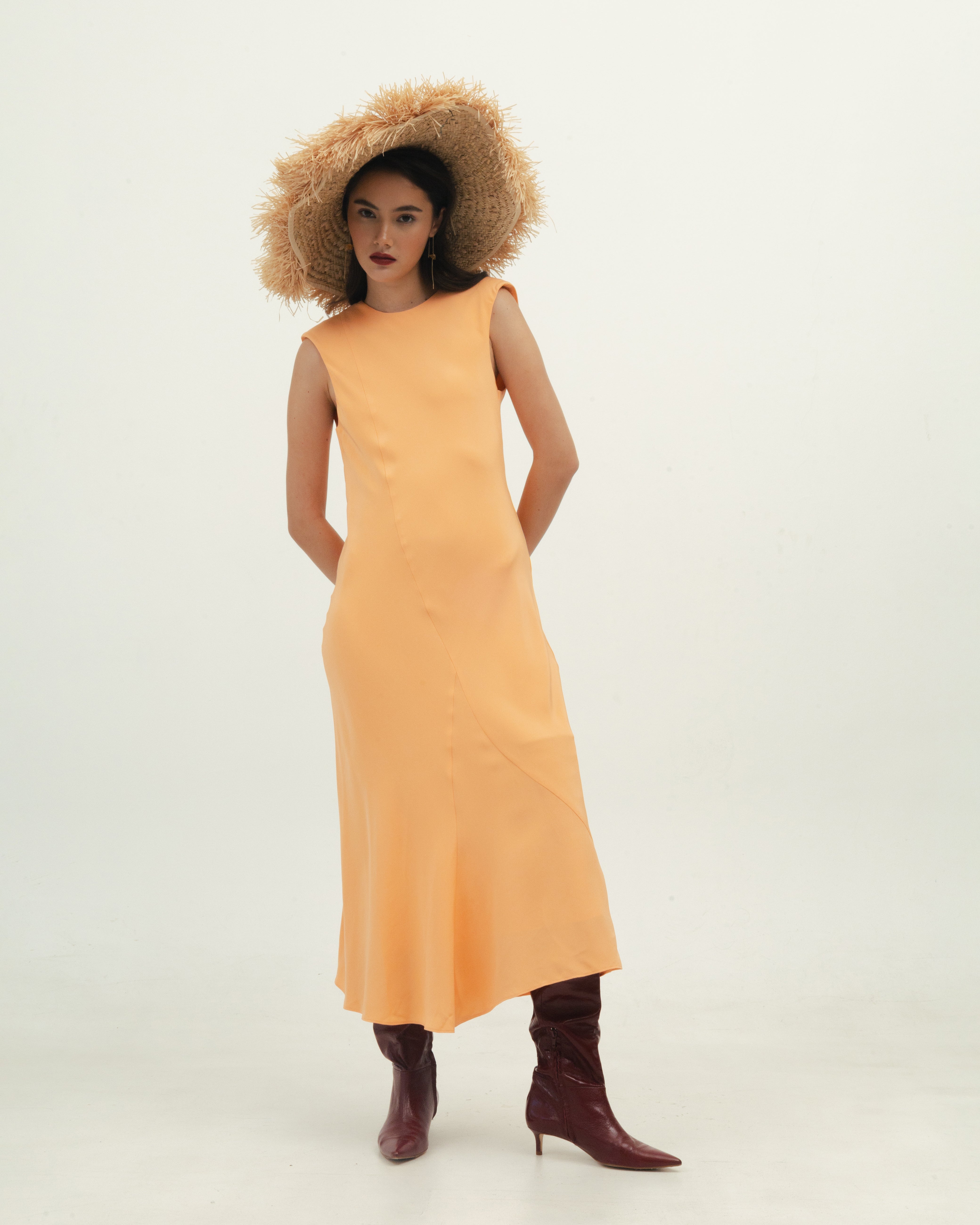 Light Orange Backless Dress