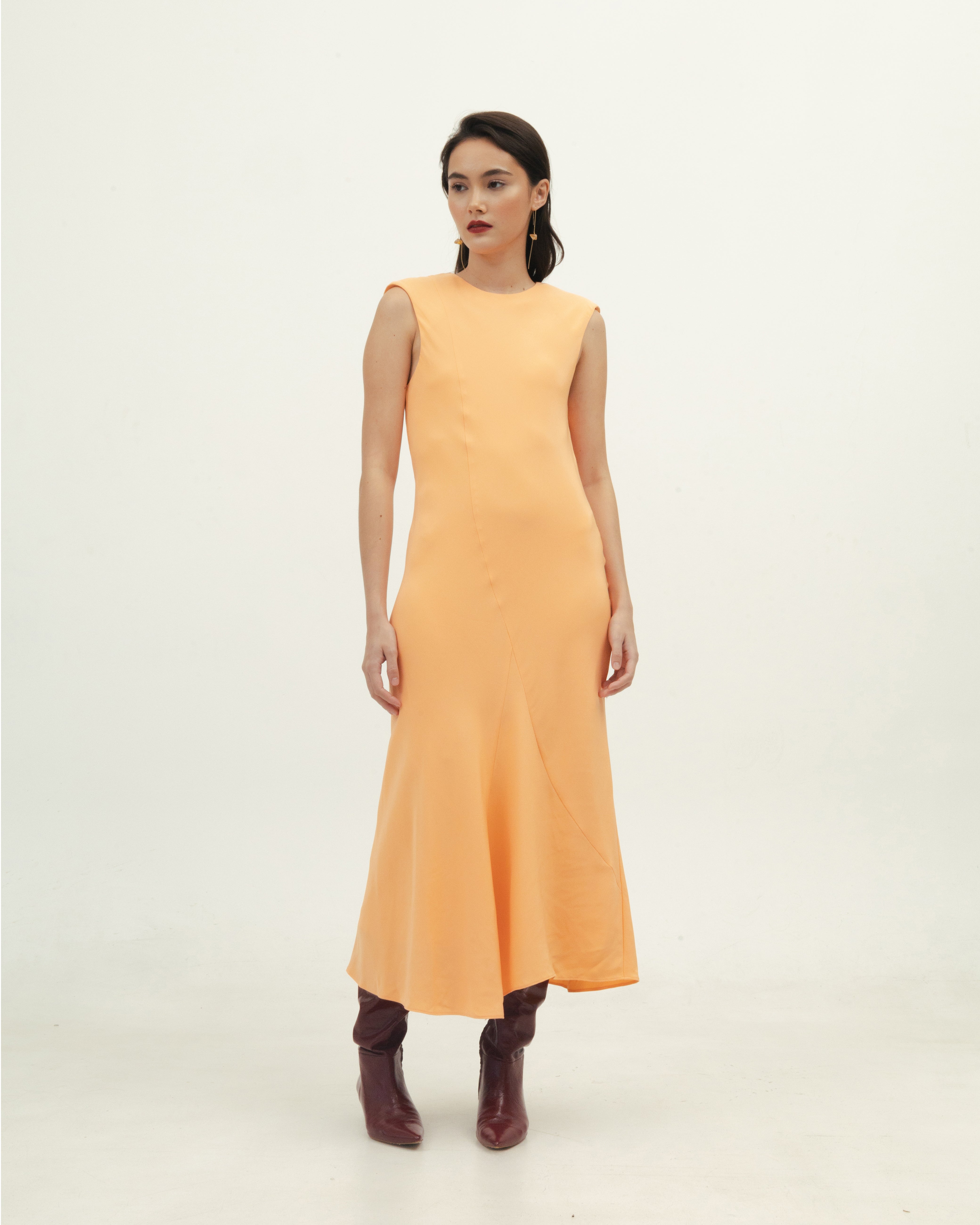 Light Orange Backless Dress