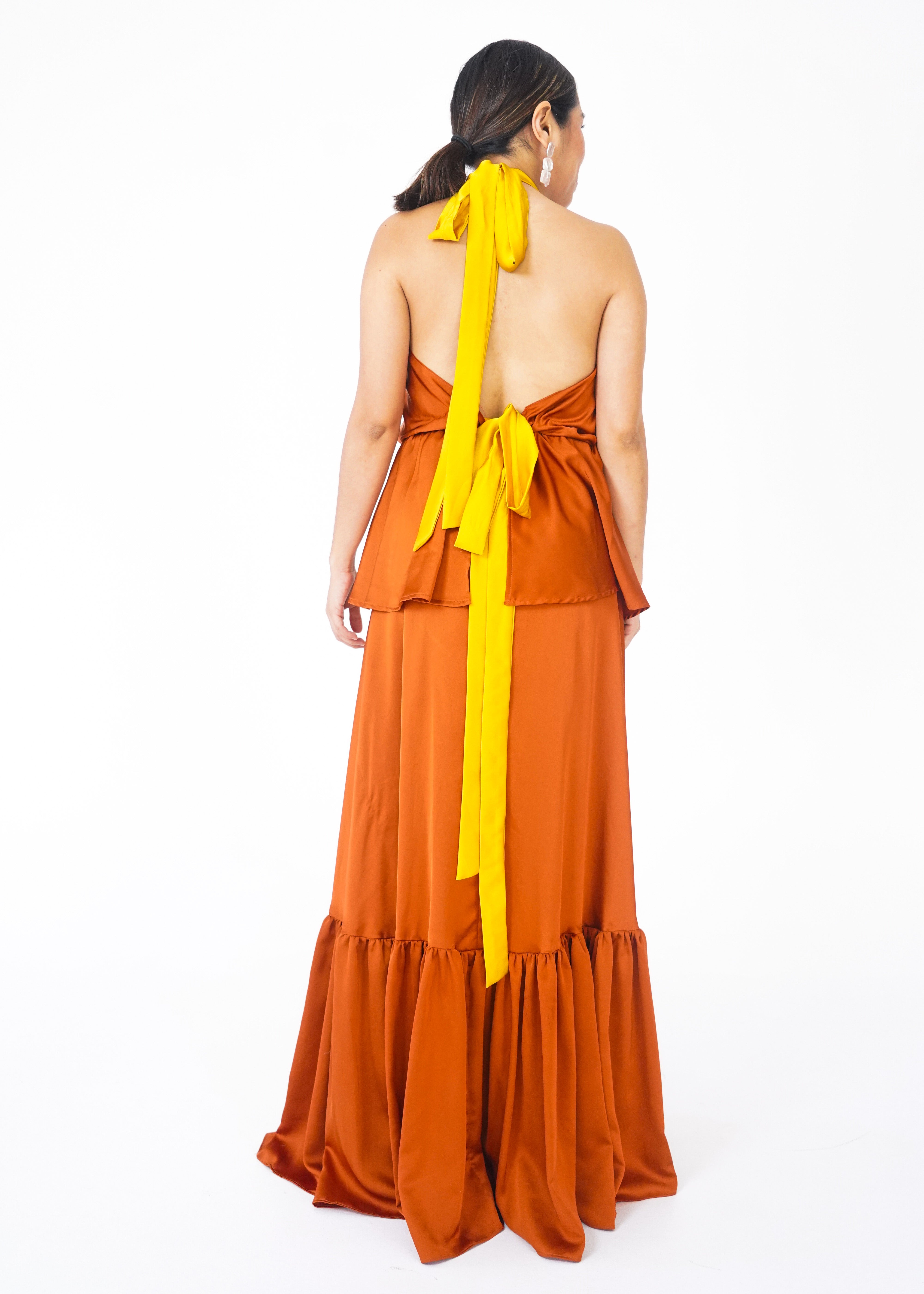 Burnt Orange Silk Set