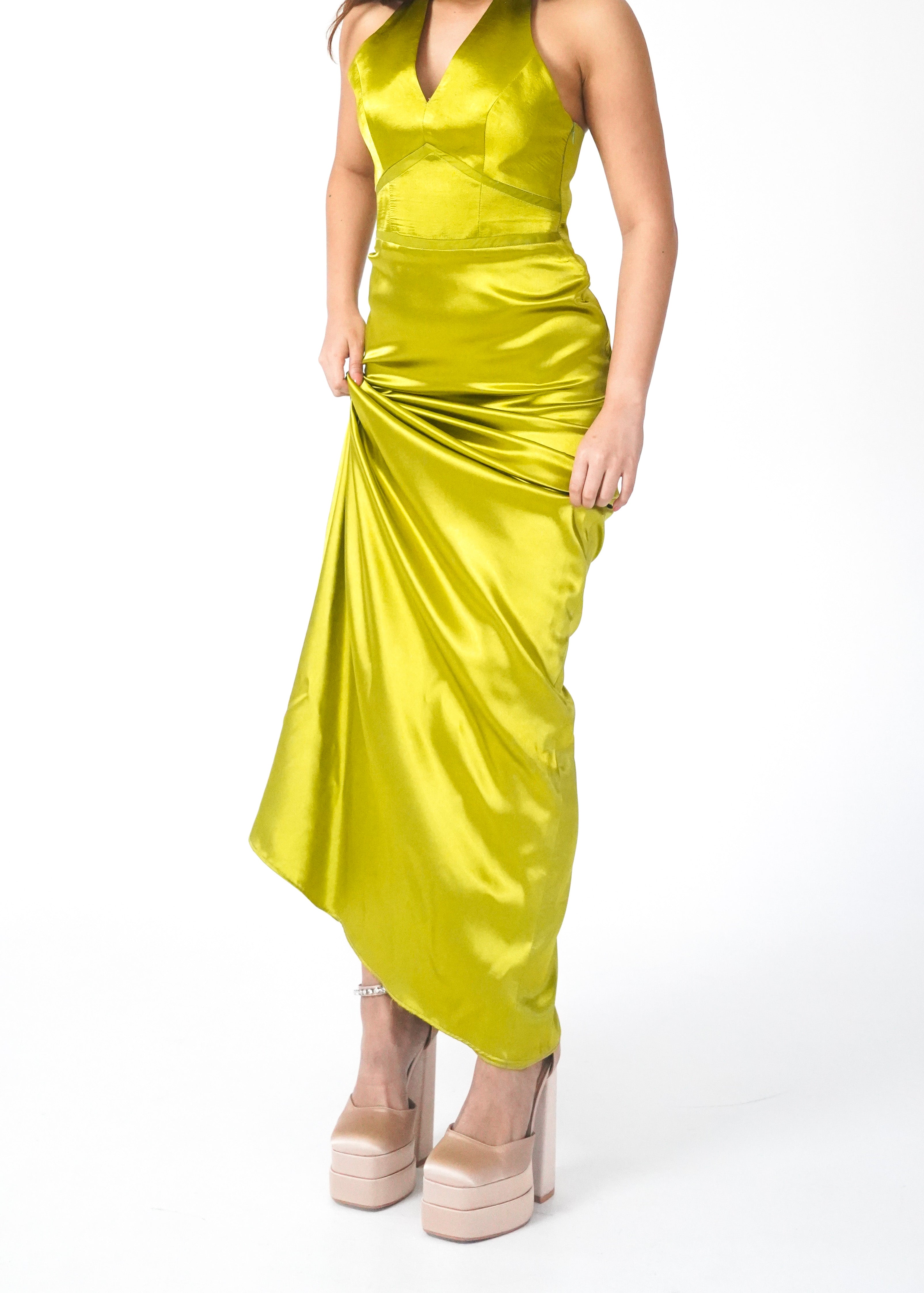 Lime Halter Dress