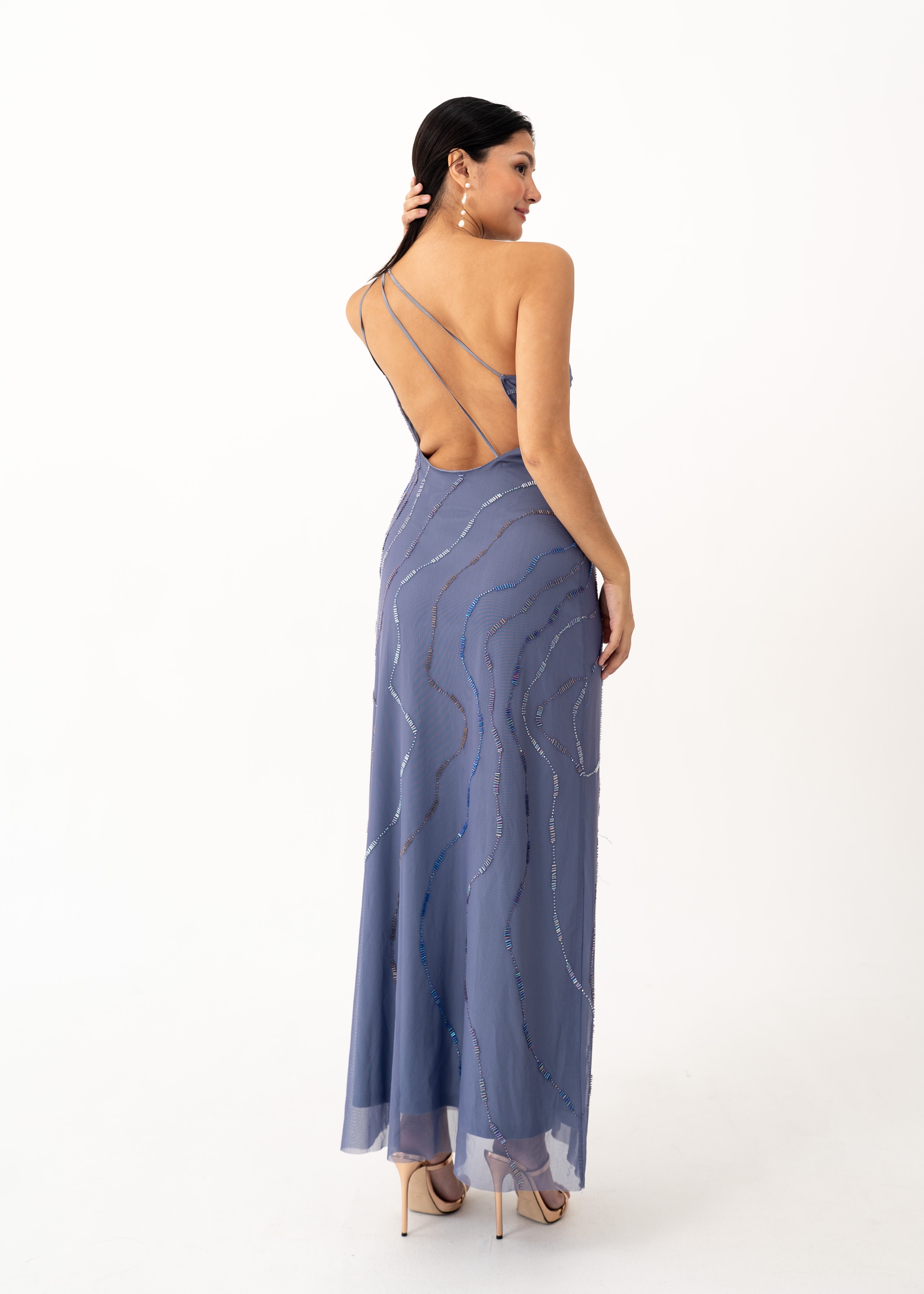 Blue Beaded Dress