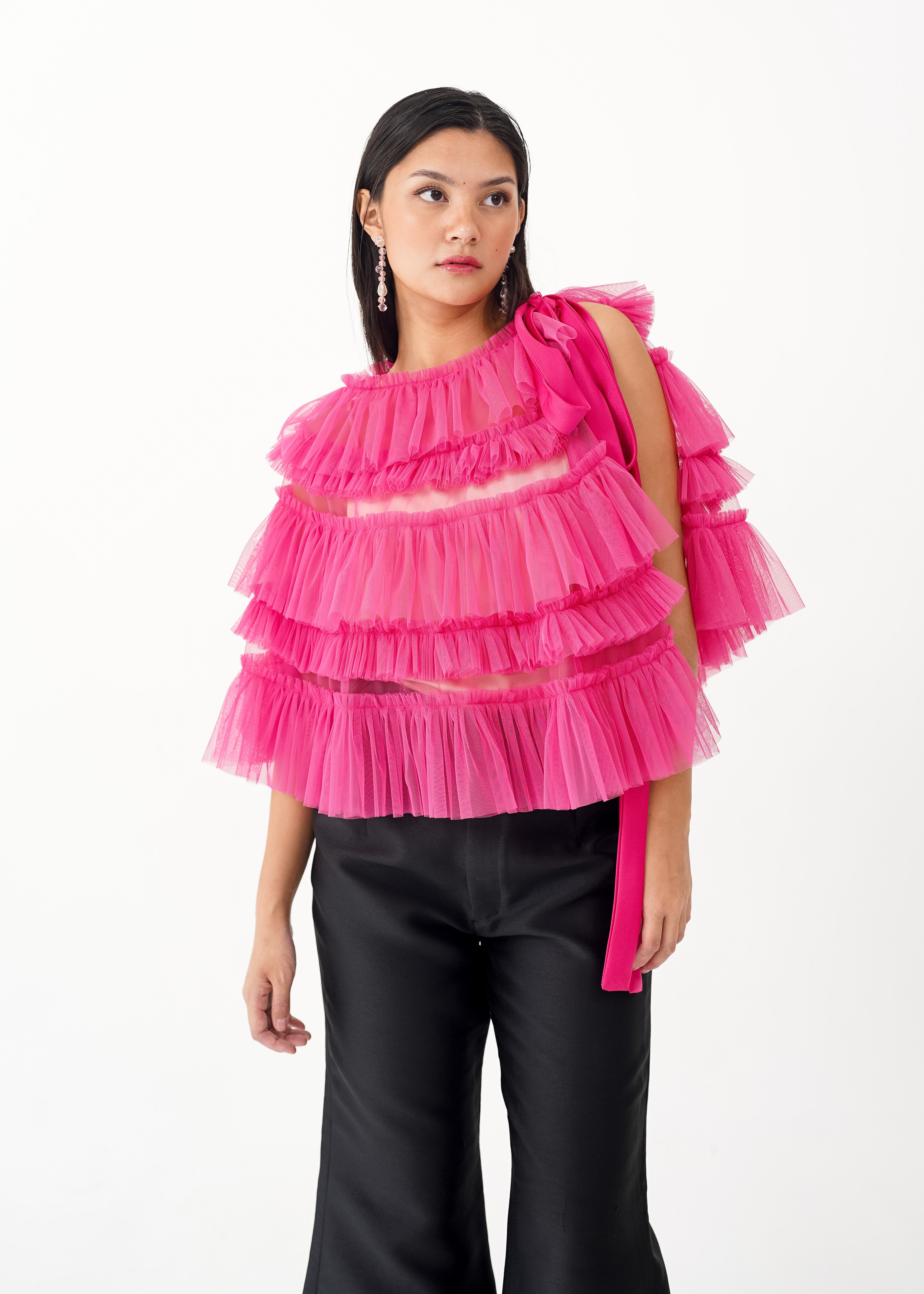Fuchsia Tiered Capelet
