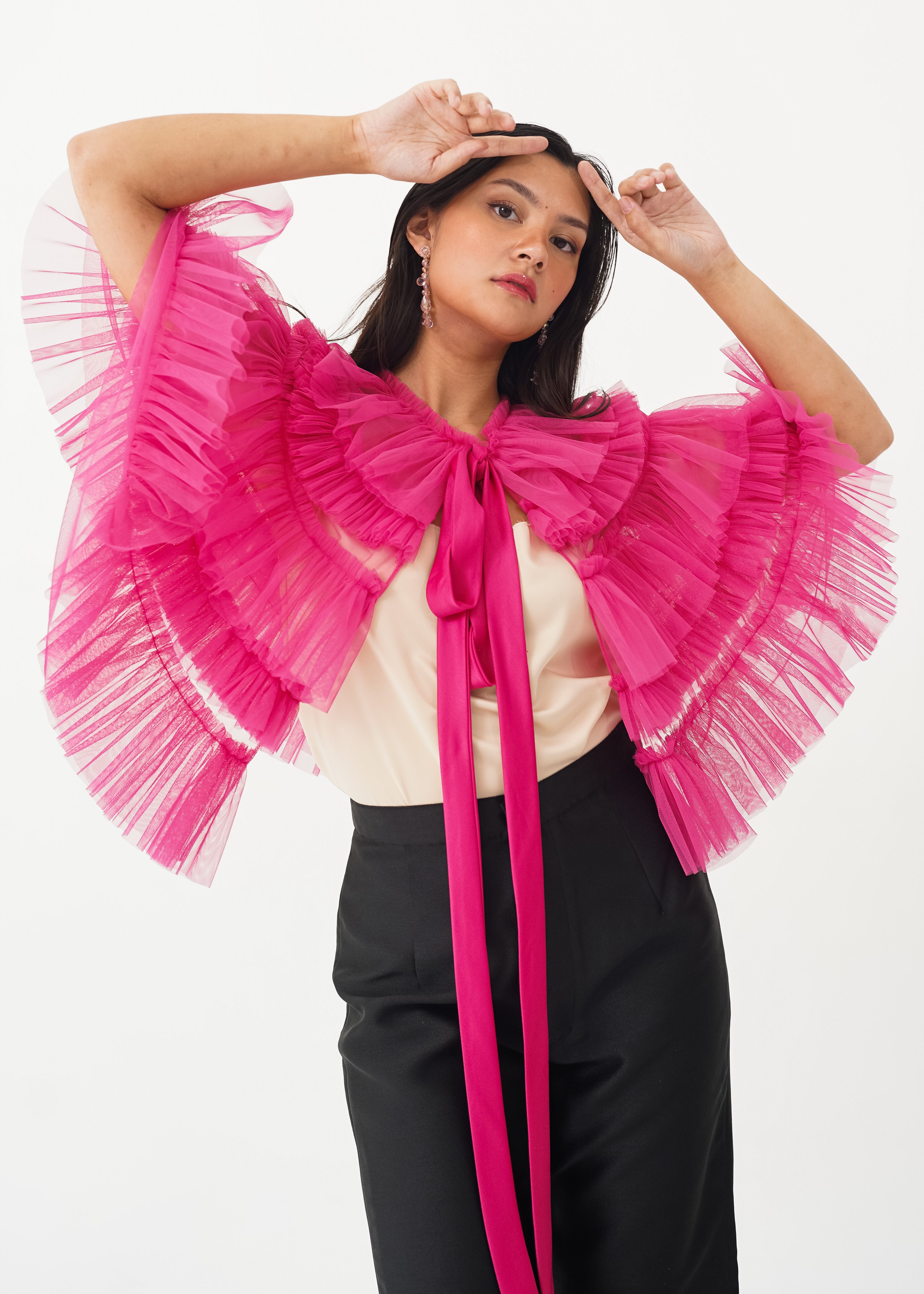 Fuchsia Tiered Capelet