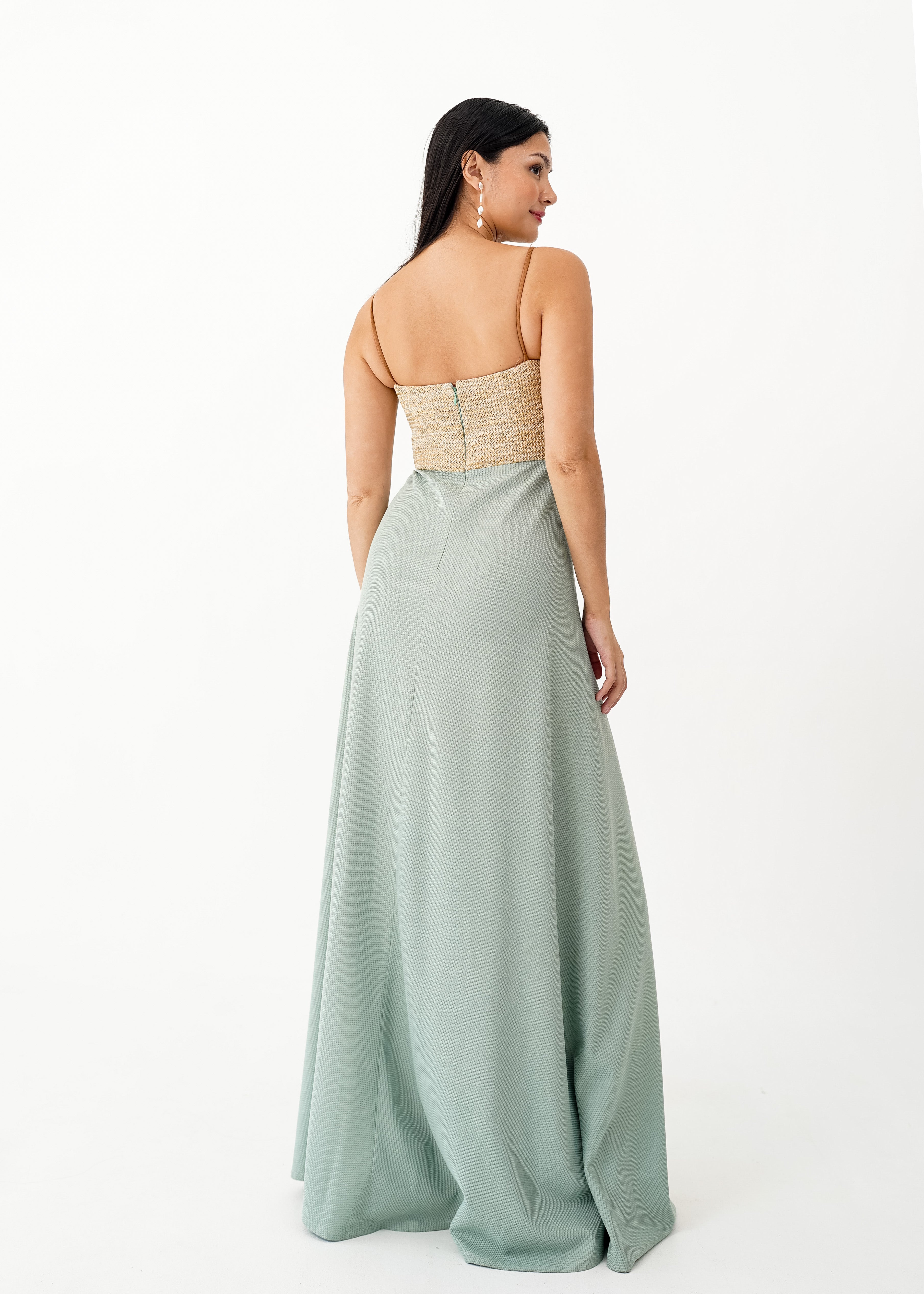 Seafoam Dress with Banig Details