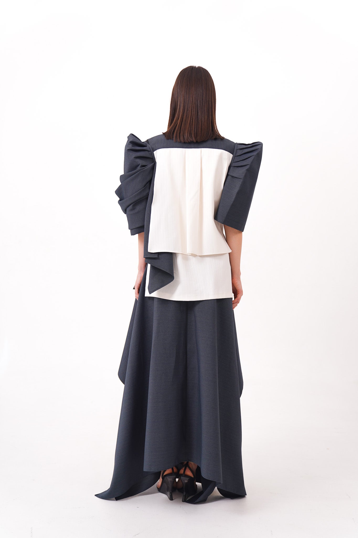 Blue Filipiniana Top and Skirt Set