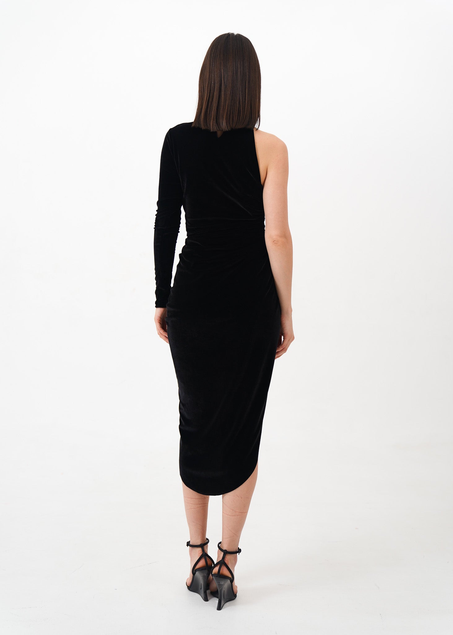 Black Velvet Long Sleeve Dress