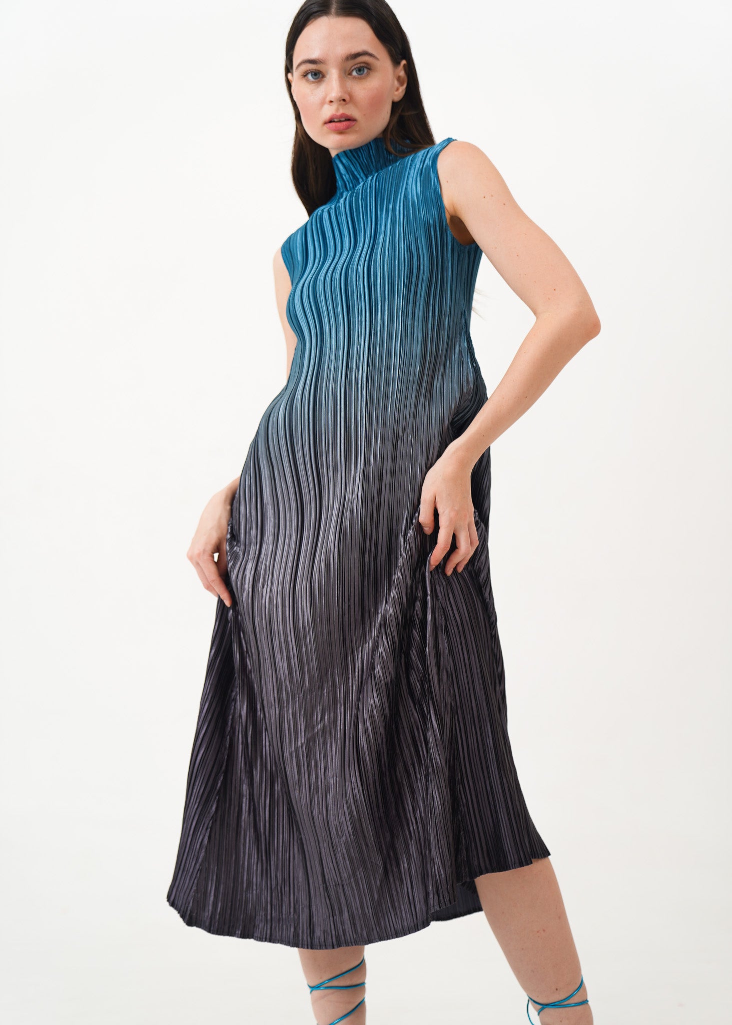 Blue Gray Iridescent Dress