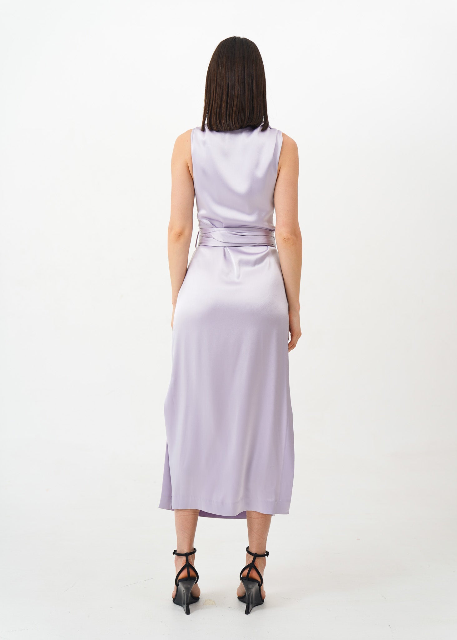 Lilac Satin Knot Dress