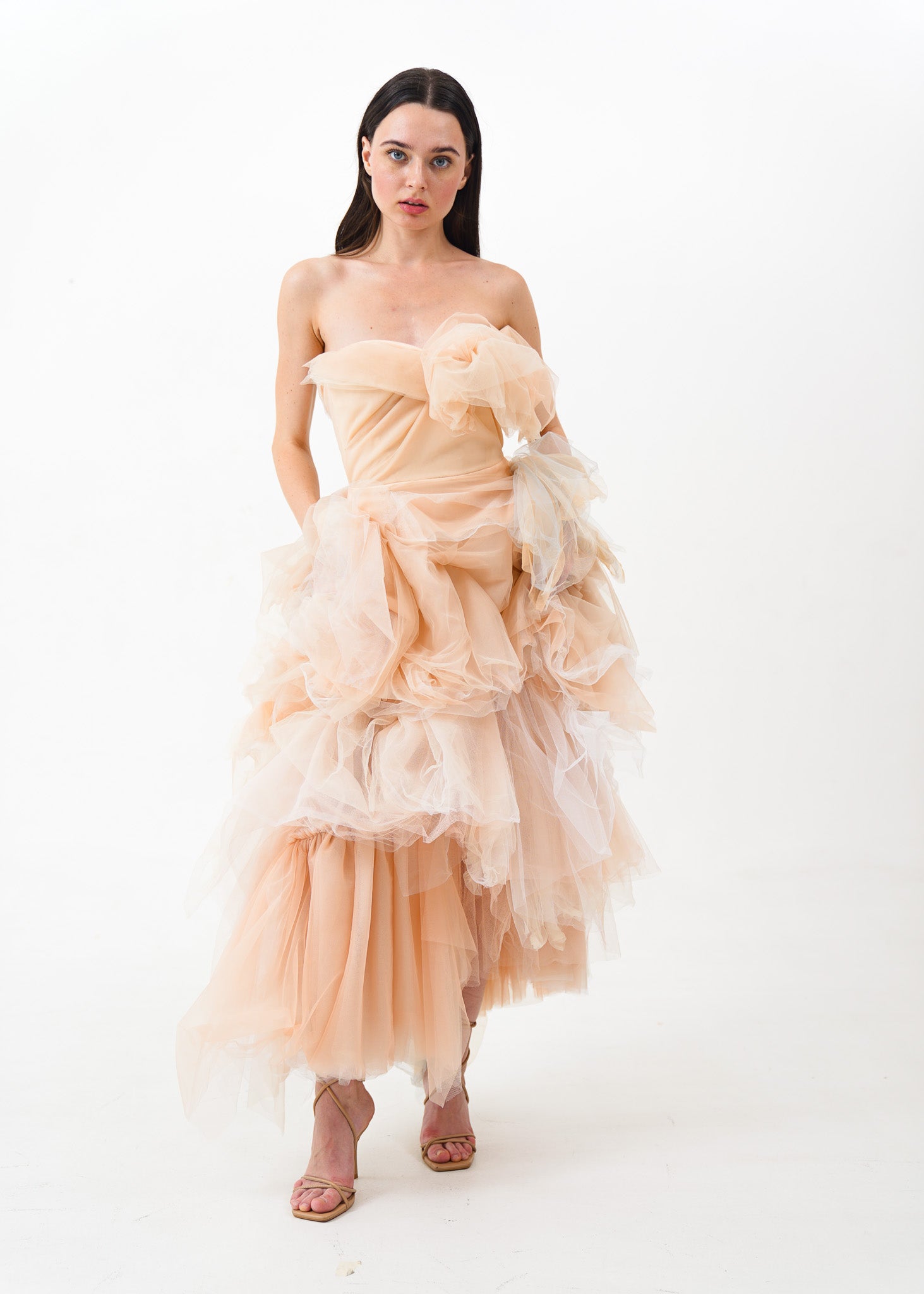Nuclear Strapless Organza Gown